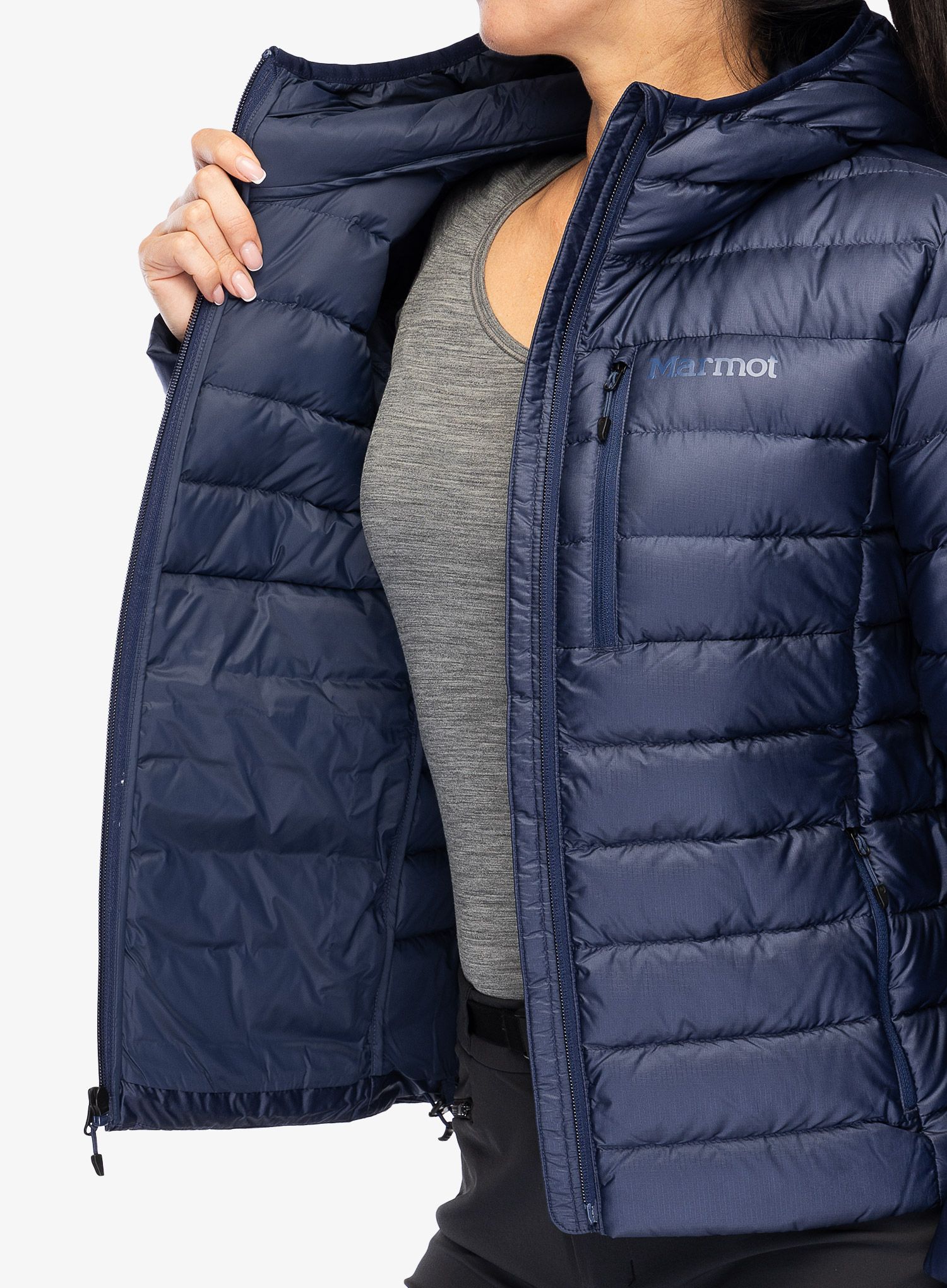 Ženska puhovka Marmot Highlander Hoody - arctic navy/navy