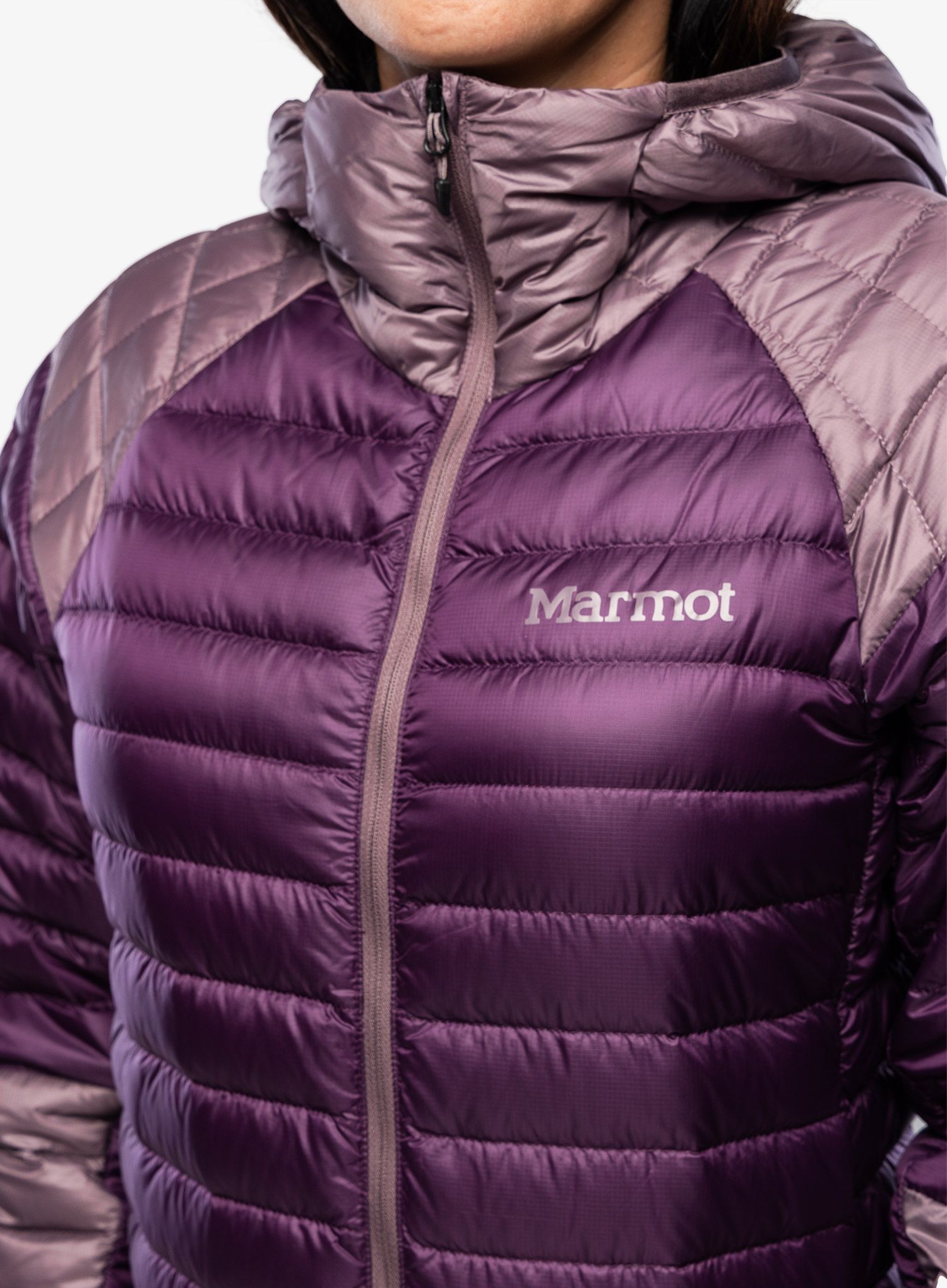 Ženska puhovka Marmot Hype Down Hoody - hazy purple/purple fig