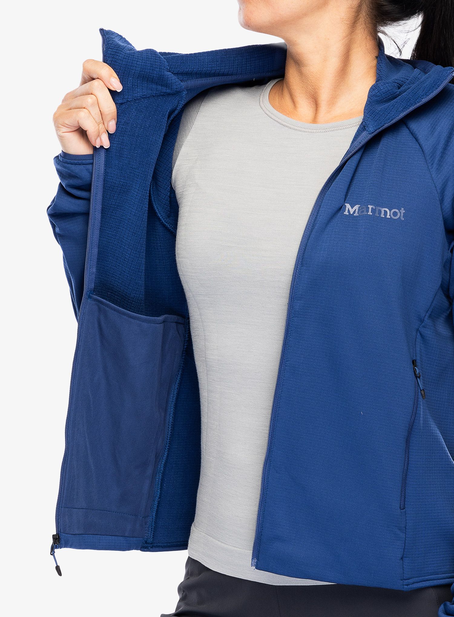 Ženska jopica z zadrgo Marmot Leconte Fleece Hoody - twilight blue