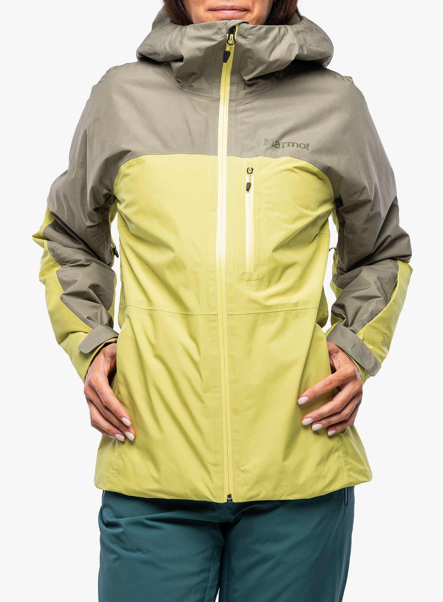 Ženska smučarska jakna Marmot Lightray GORE-TEX Jacket - vetiver/limelight