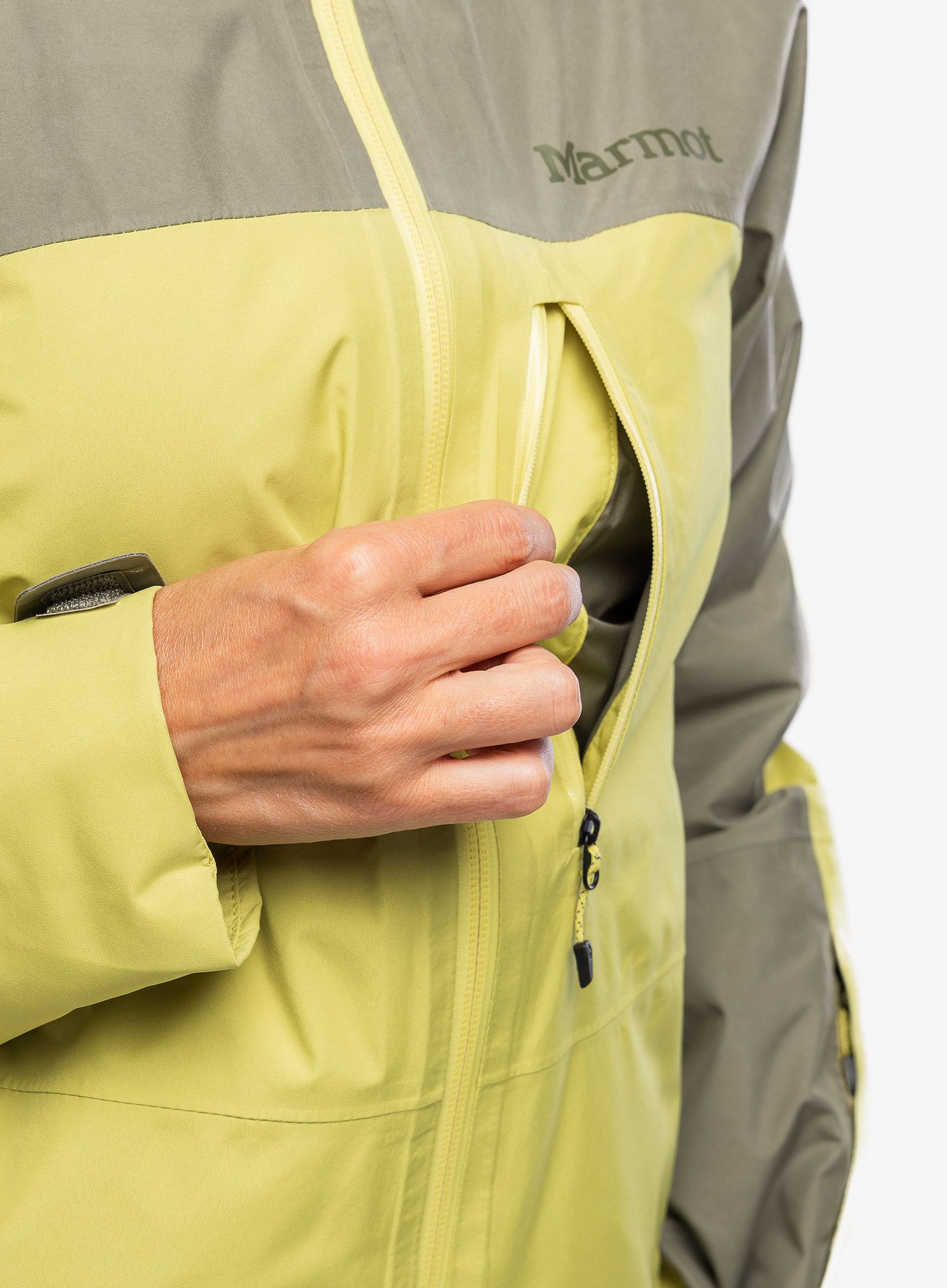 Ženska smučarska jakna Marmot Lightray GORE-TEX Jacket - vetiver/limelight