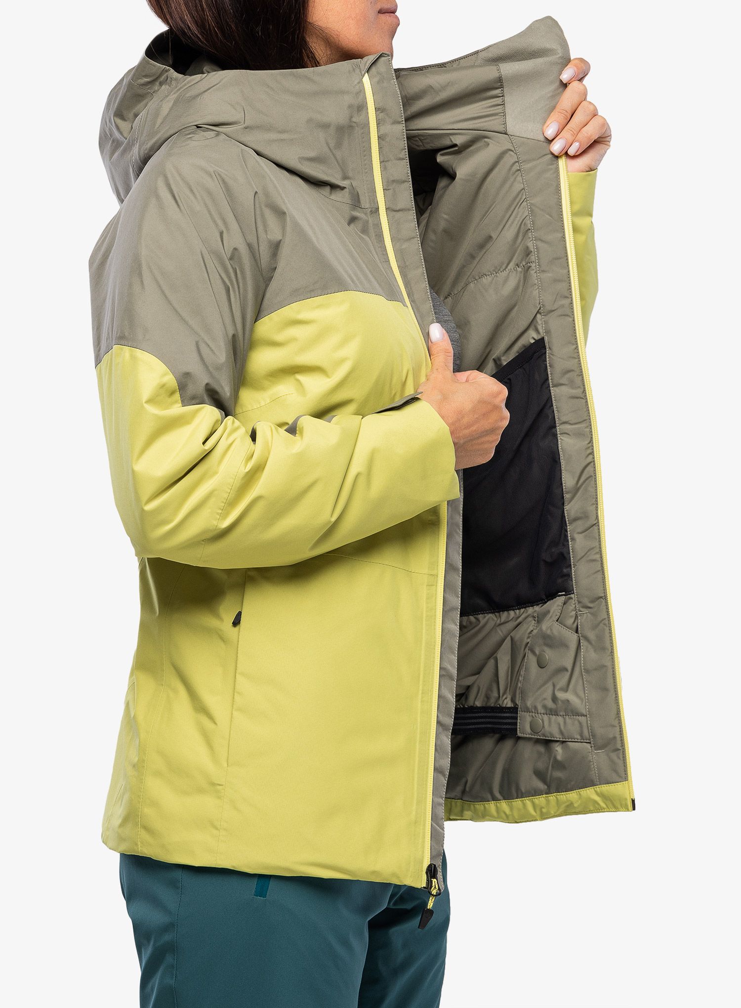 Ženska smučarska jakna Marmot Lightray GORE-TEX Jacket - vetiver/limelight