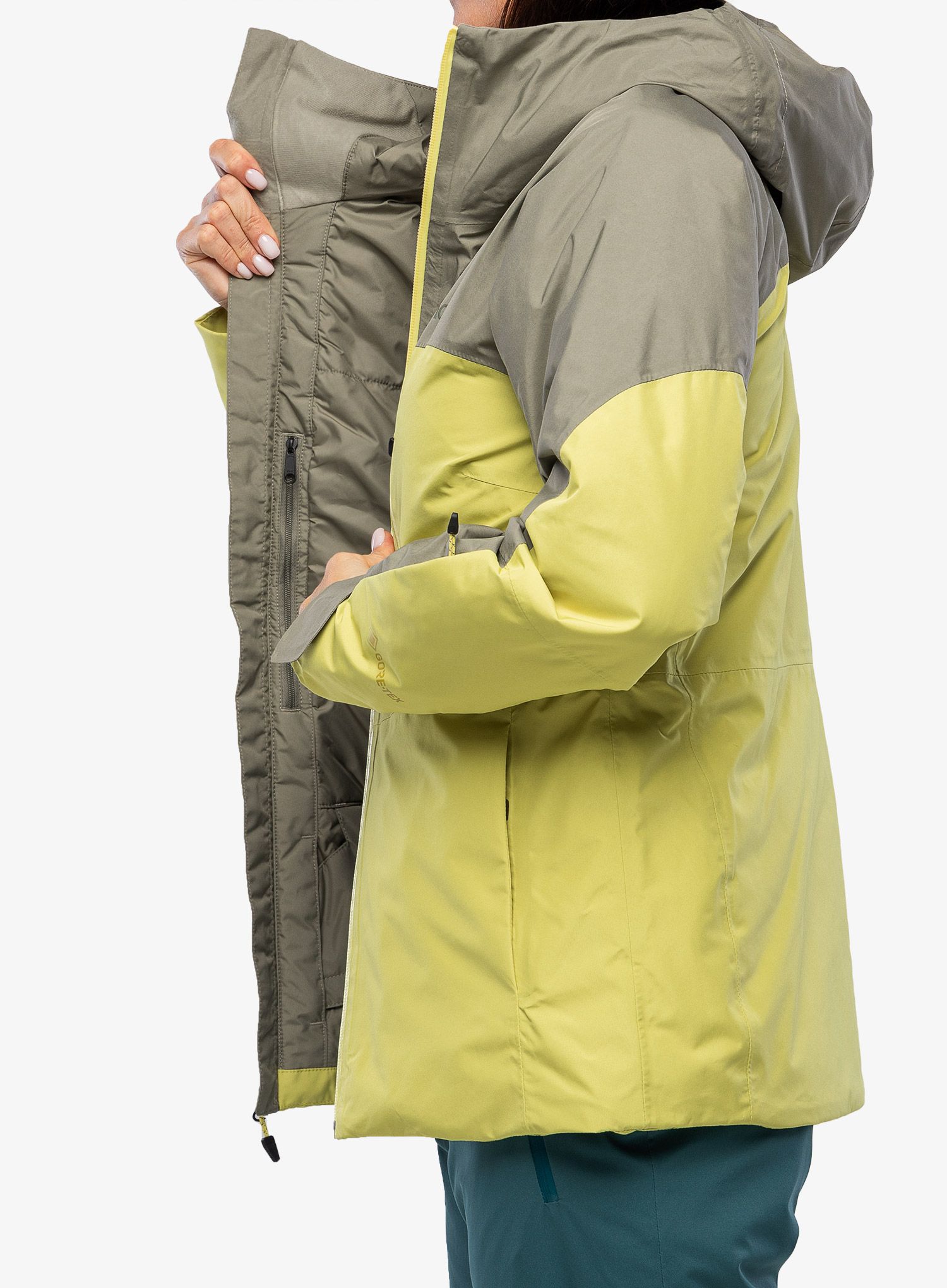 Ženska smučarska jakna Marmot Lightray GORE-TEX Jacket - vetiver/limelight