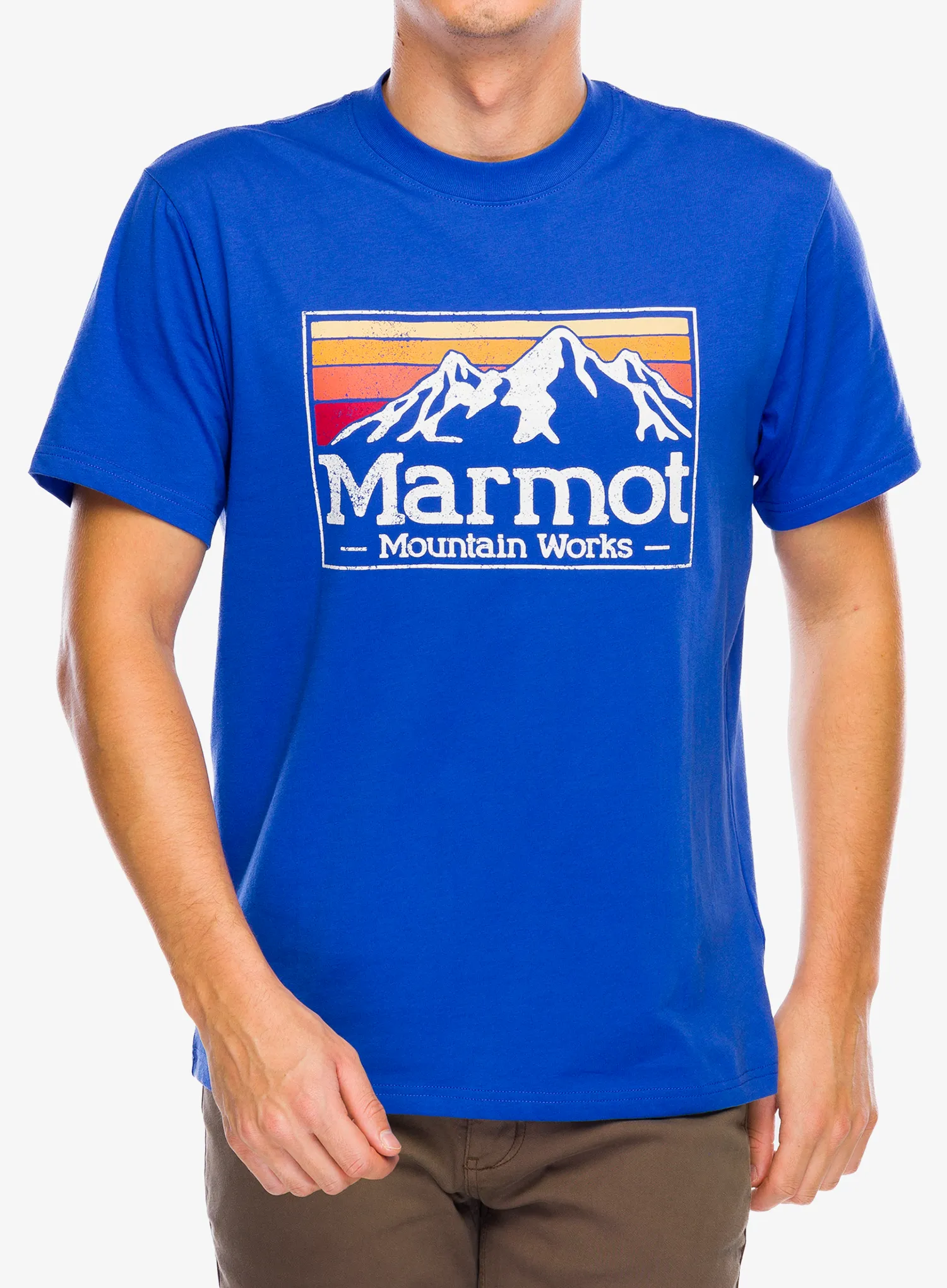 Bombažna majica Marmot MMW Gradient Tee SS - trail blue
