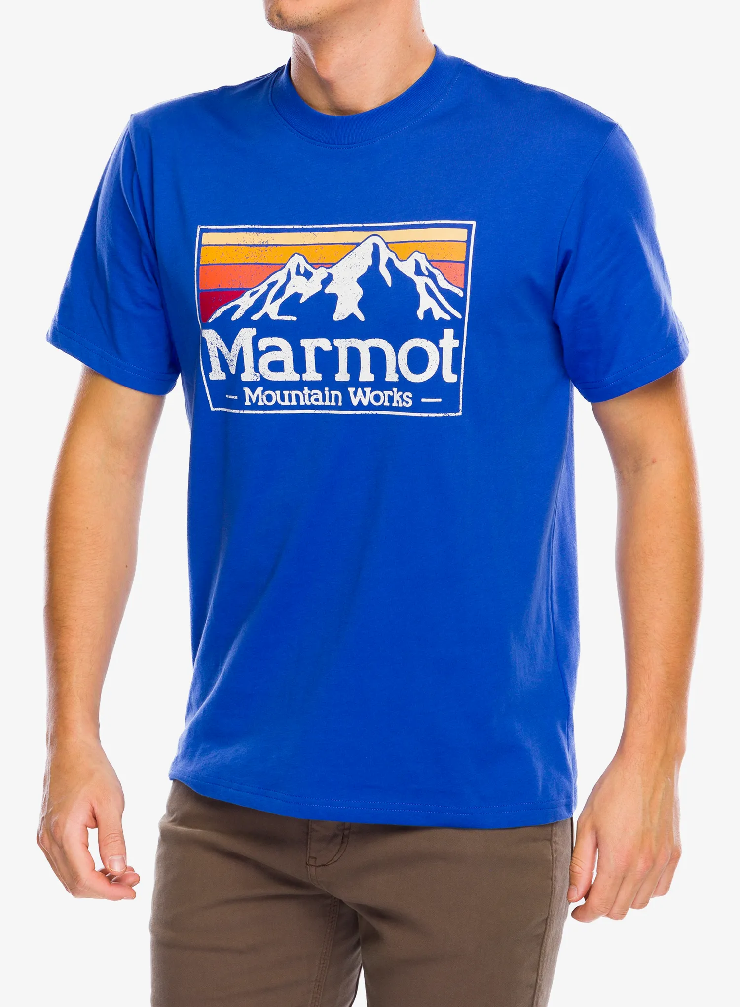 Bombažna majica Marmot MMW Gradient Tee SS - trail blue