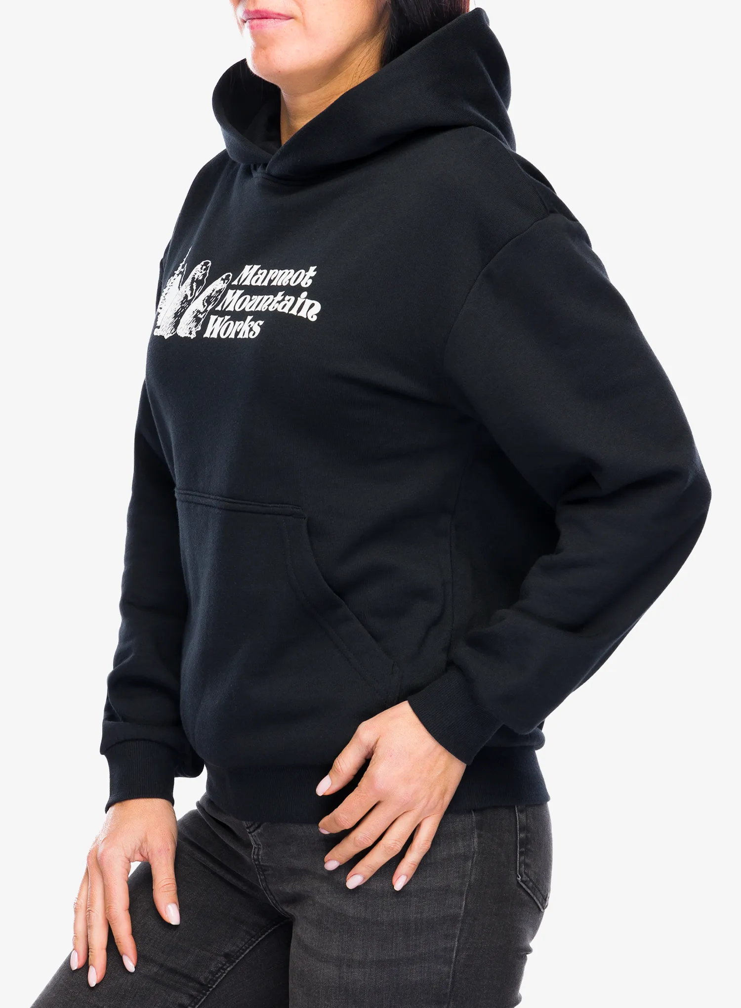 Ženska jopa s kapuco Marmot MMW Hoody - black