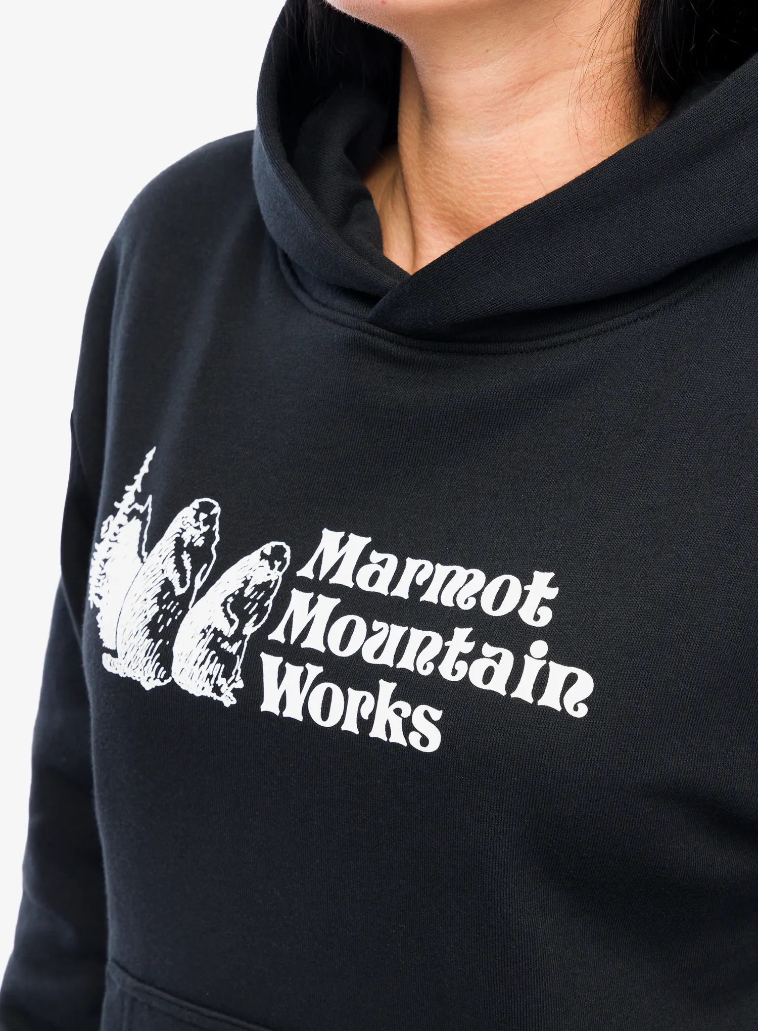 Ženska jopa s kapuco Marmot MMW Hoody - black
