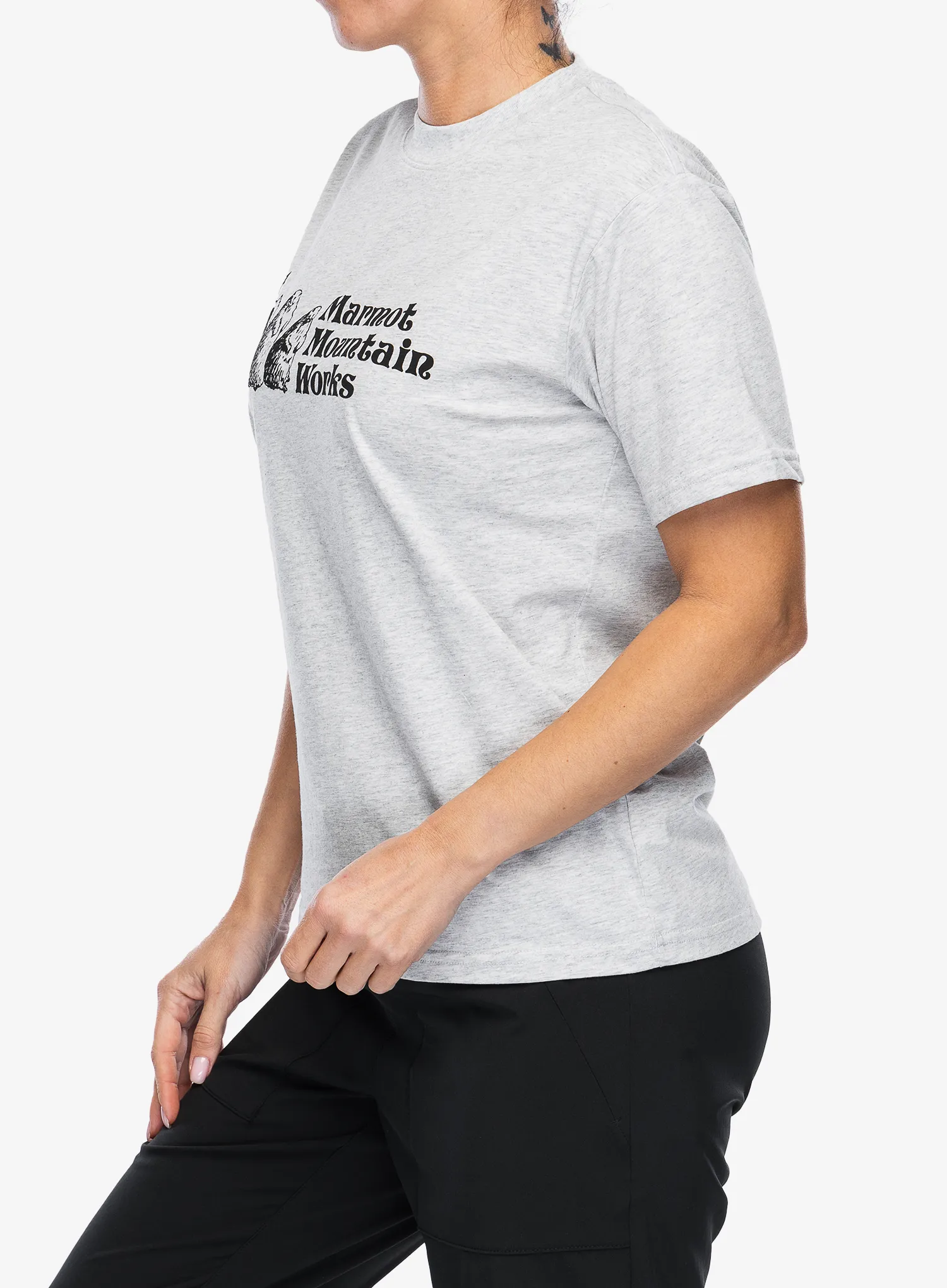 Ženska bombažna majica Marmot MMW Tee SS - light grey heather