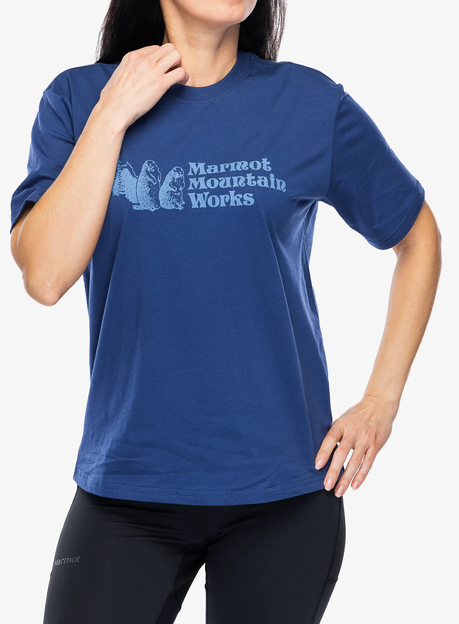 Ženska bombažna majica Marmot MMW Tee SS - twilight blue