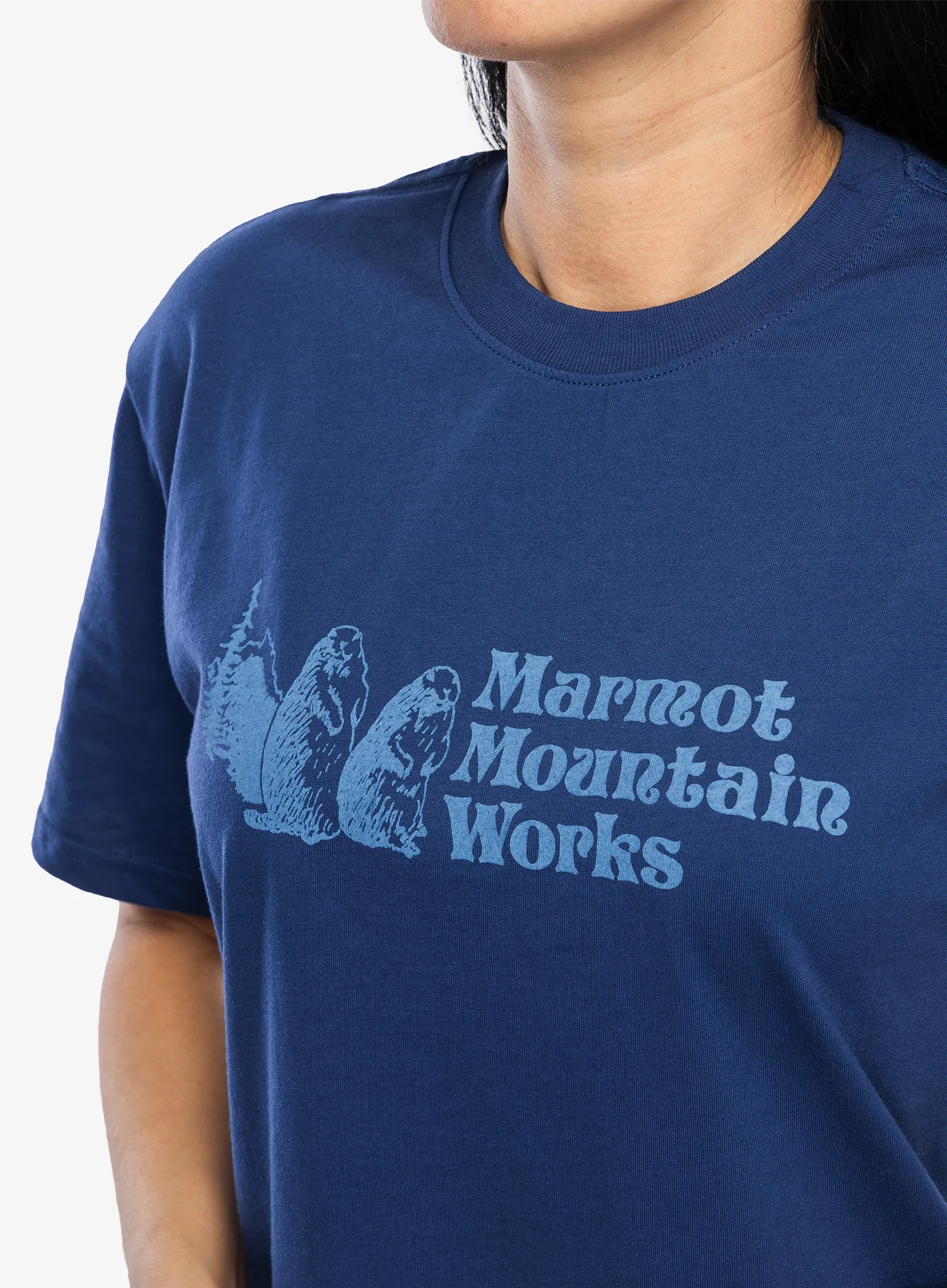 Ženska bombažna majica Marmot MMW Tee SS - twilight blue