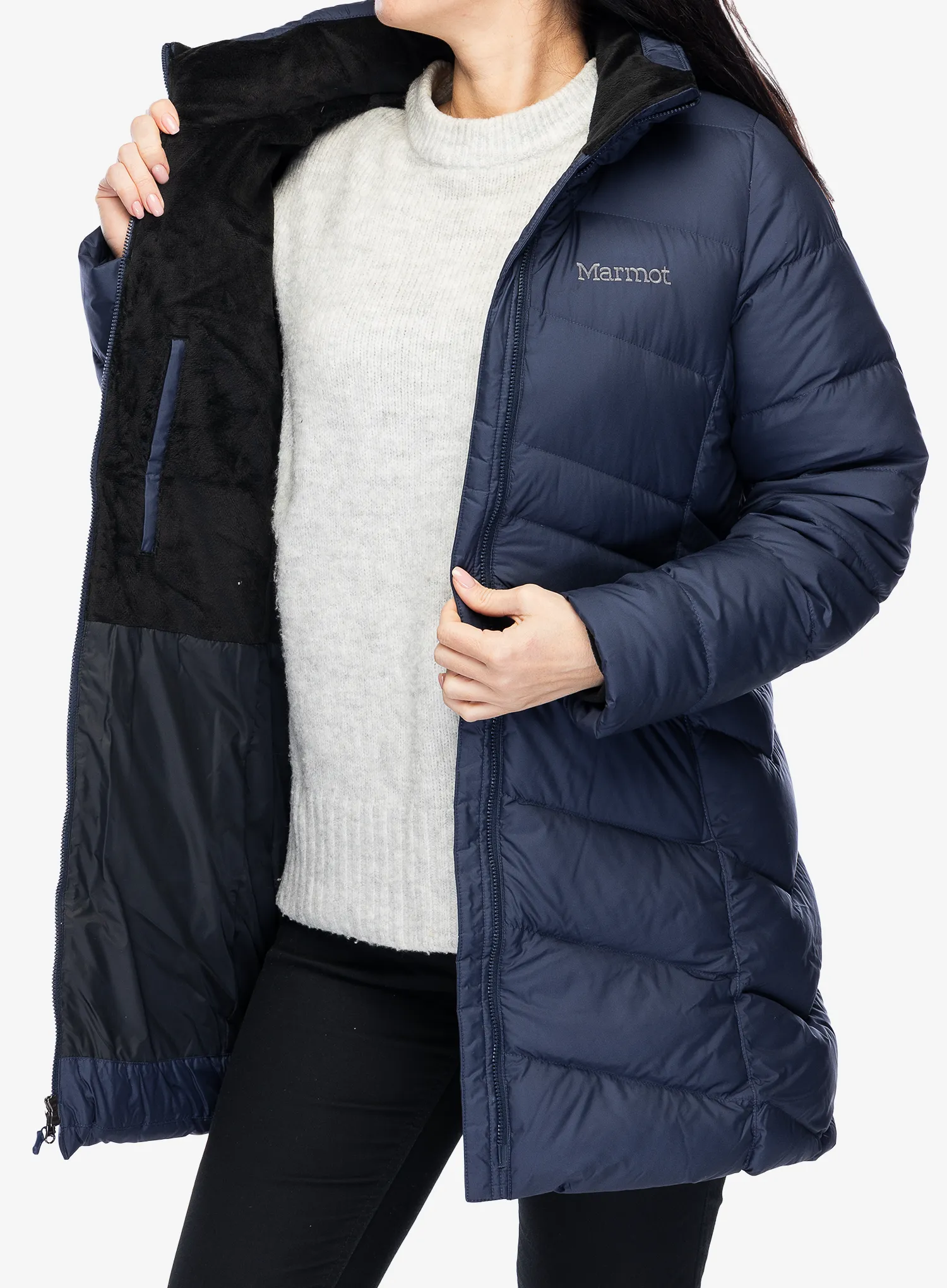 Puhast plašč Marmot Montreal Coat - midnight navy/navy