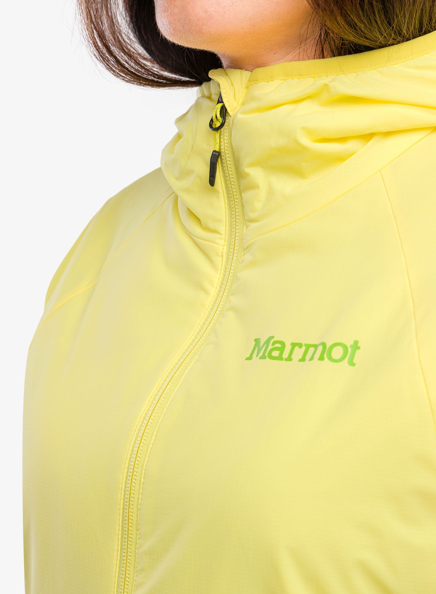 Ženska hibridna jakna Marmot Novus LT Hybrid Hoody - light yellow/kiwi