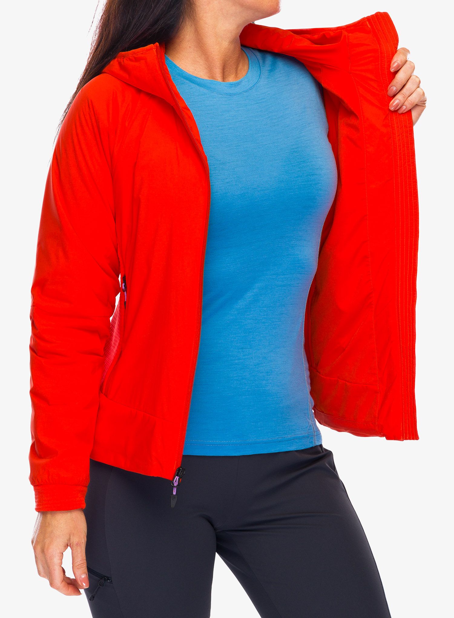 Sintetična jakna Marmot Novus LT Hybrid Hoody - red sun