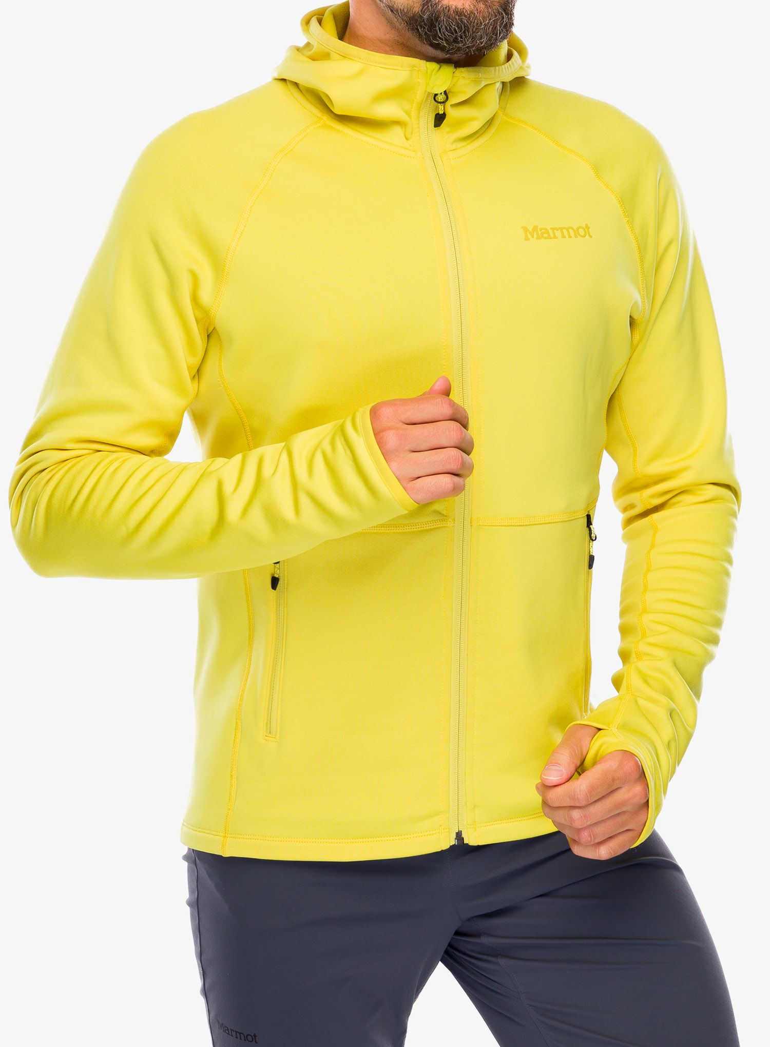 Jopica s kapuco Marmot Olden Polartec Hoody - limelight