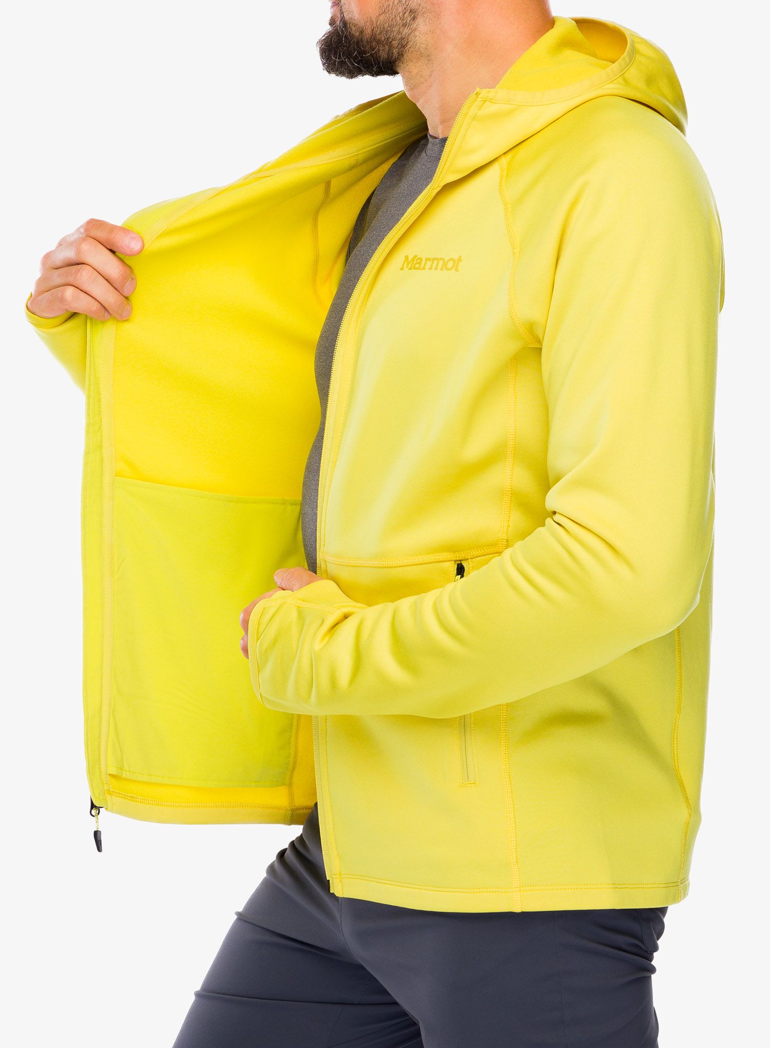 Jopica s kapuco Marmot Olden Polartec Hoody - limelight