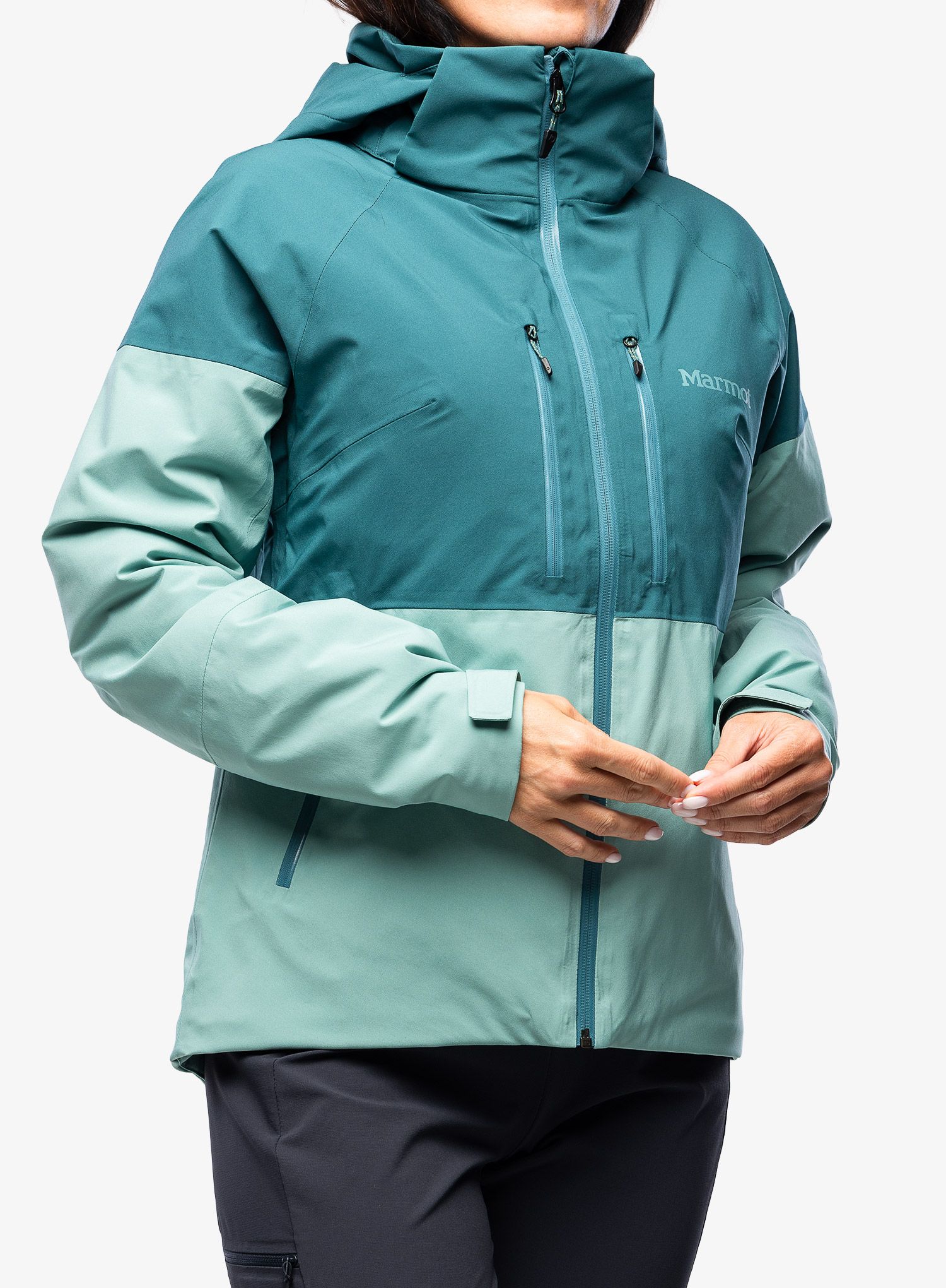 Ženska smučarska jakna Marmot Pace Jacket - dark jungle/blue agave