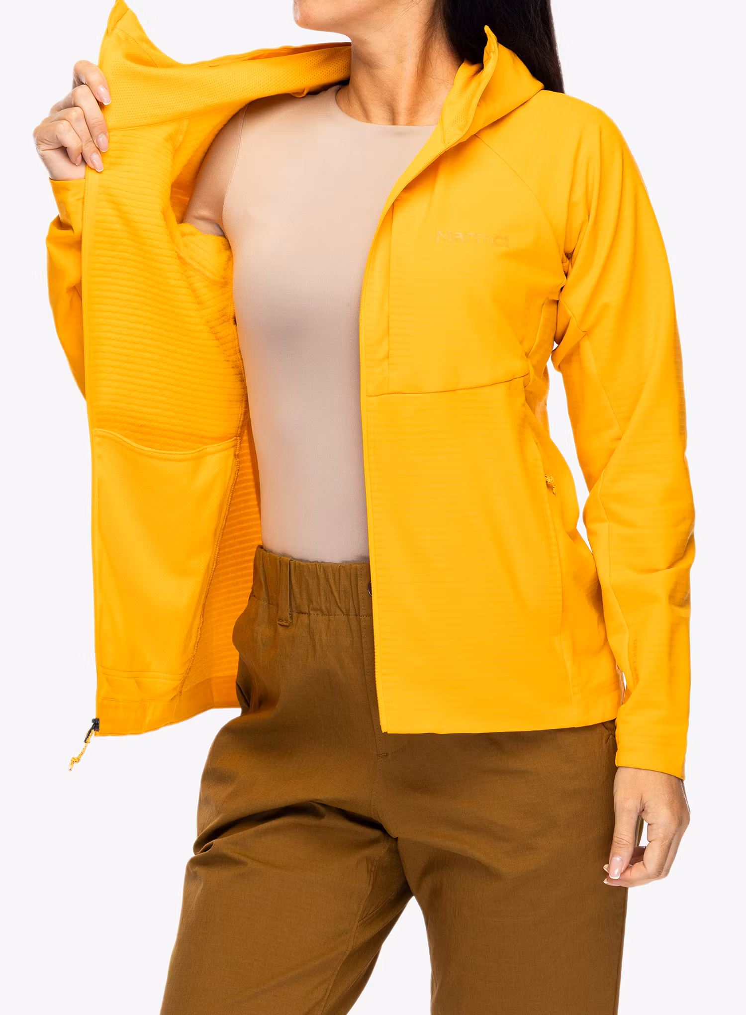 Ženska vetrovka Marmot Pinnacle DriClime Hoody - golden sun
