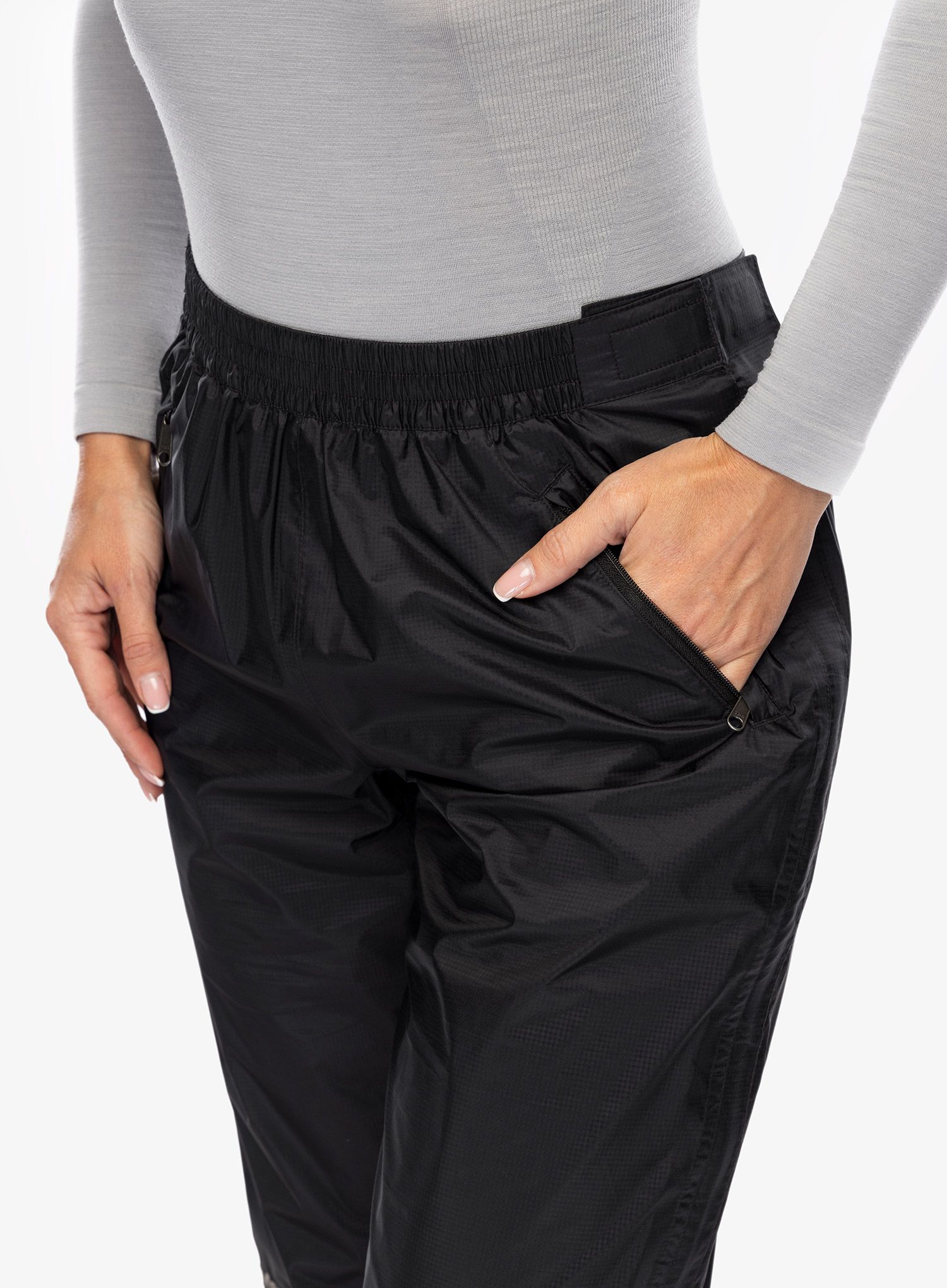 Ženske nepremočljive hlače Marmot PreCip Eco Full Zip Pant - black/black