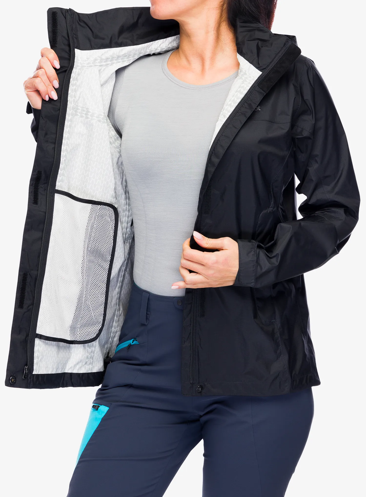 Ženska nepremočljiva jakna Marmot PreCip Eco Jacket - black/black