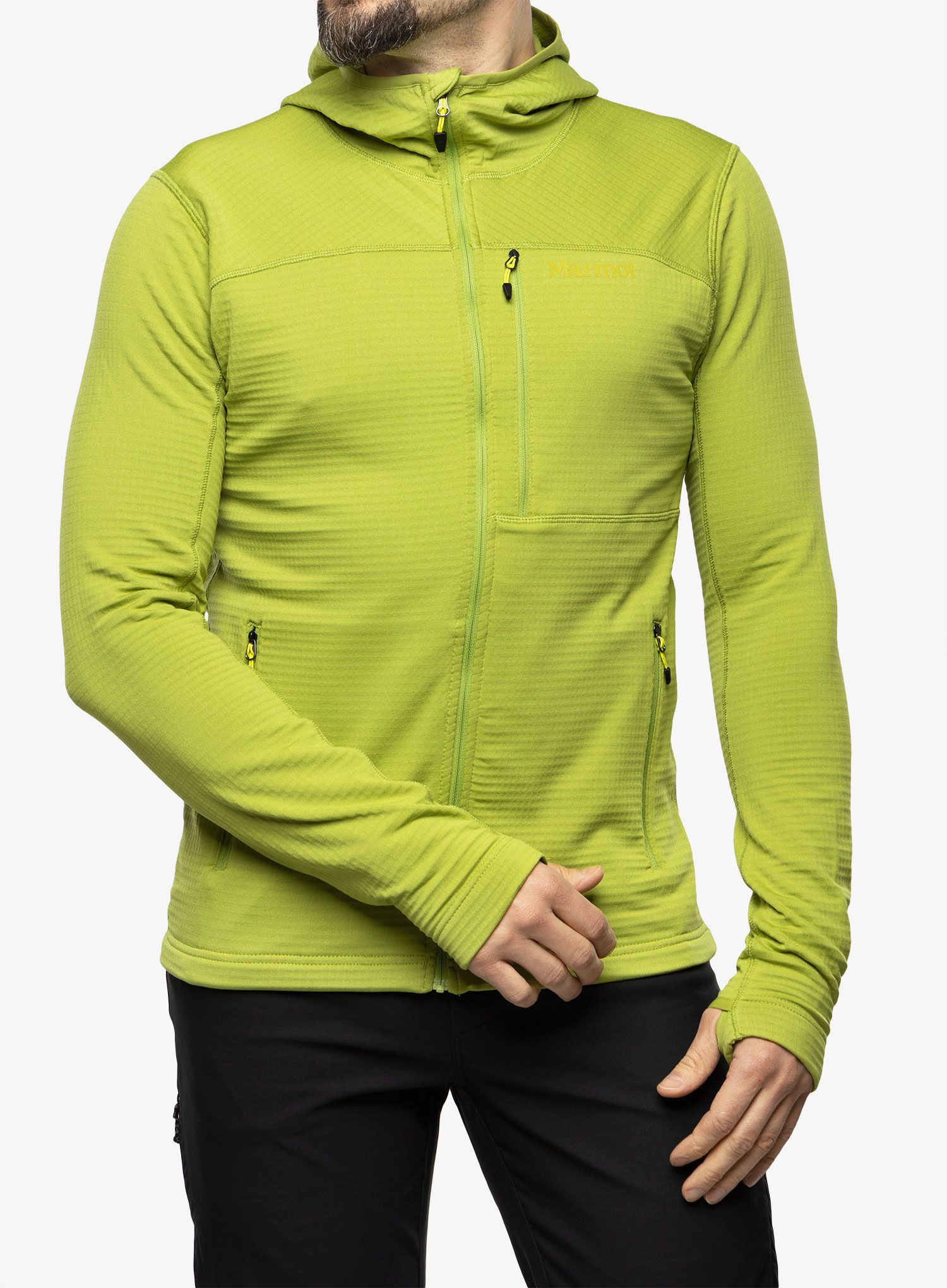 Flis Marmot Preon Hoody - spinach green