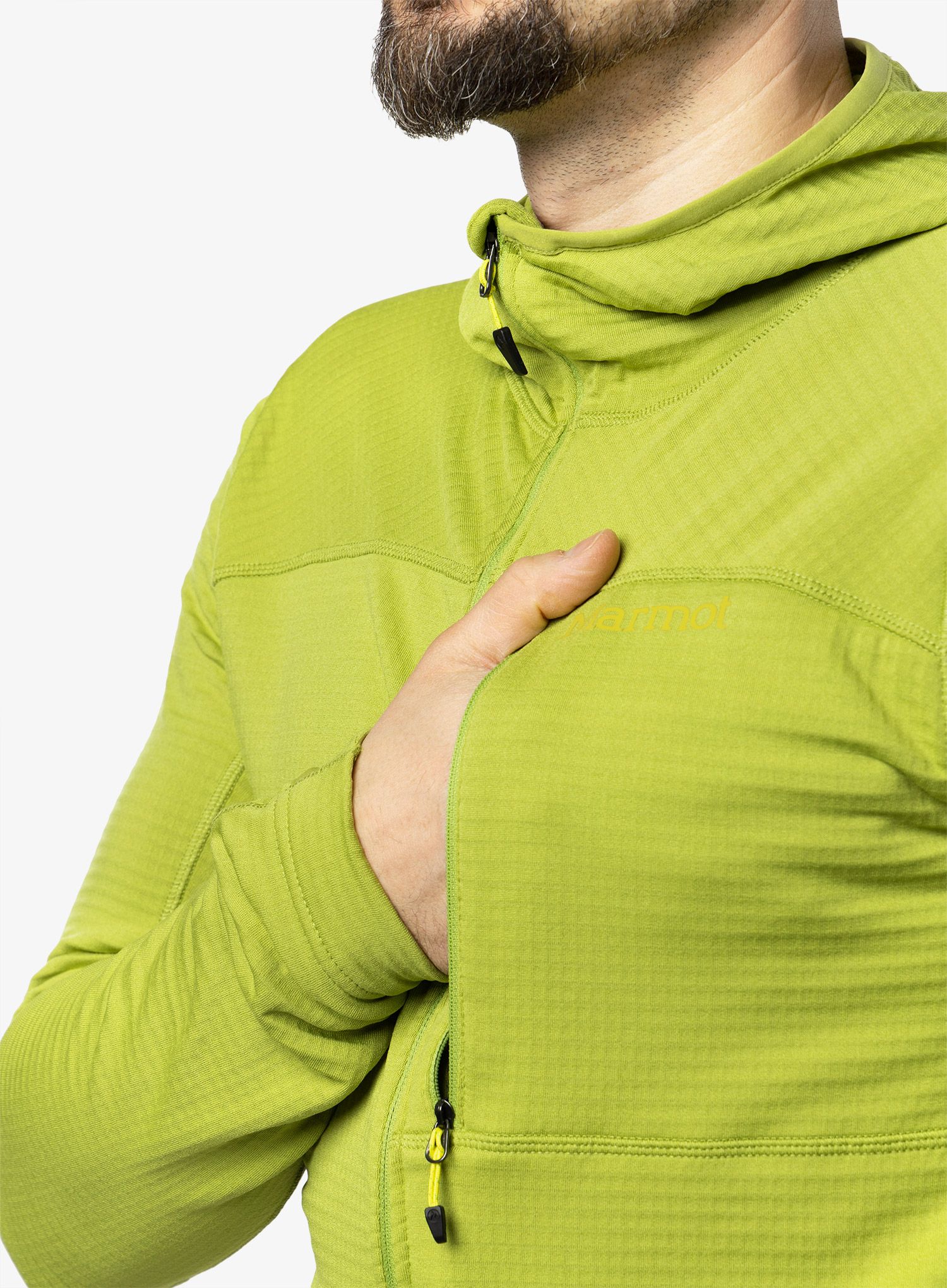 Flis Marmot Preon Hoody - spinach green