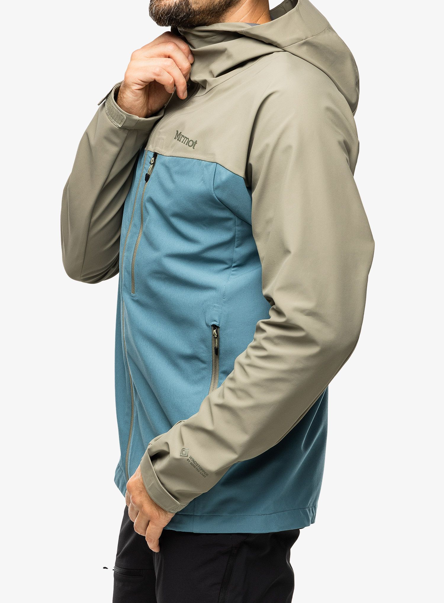 Softshell jakna Marmot ROM GORE-TEX Infinium Hoody - vetiver/moon river