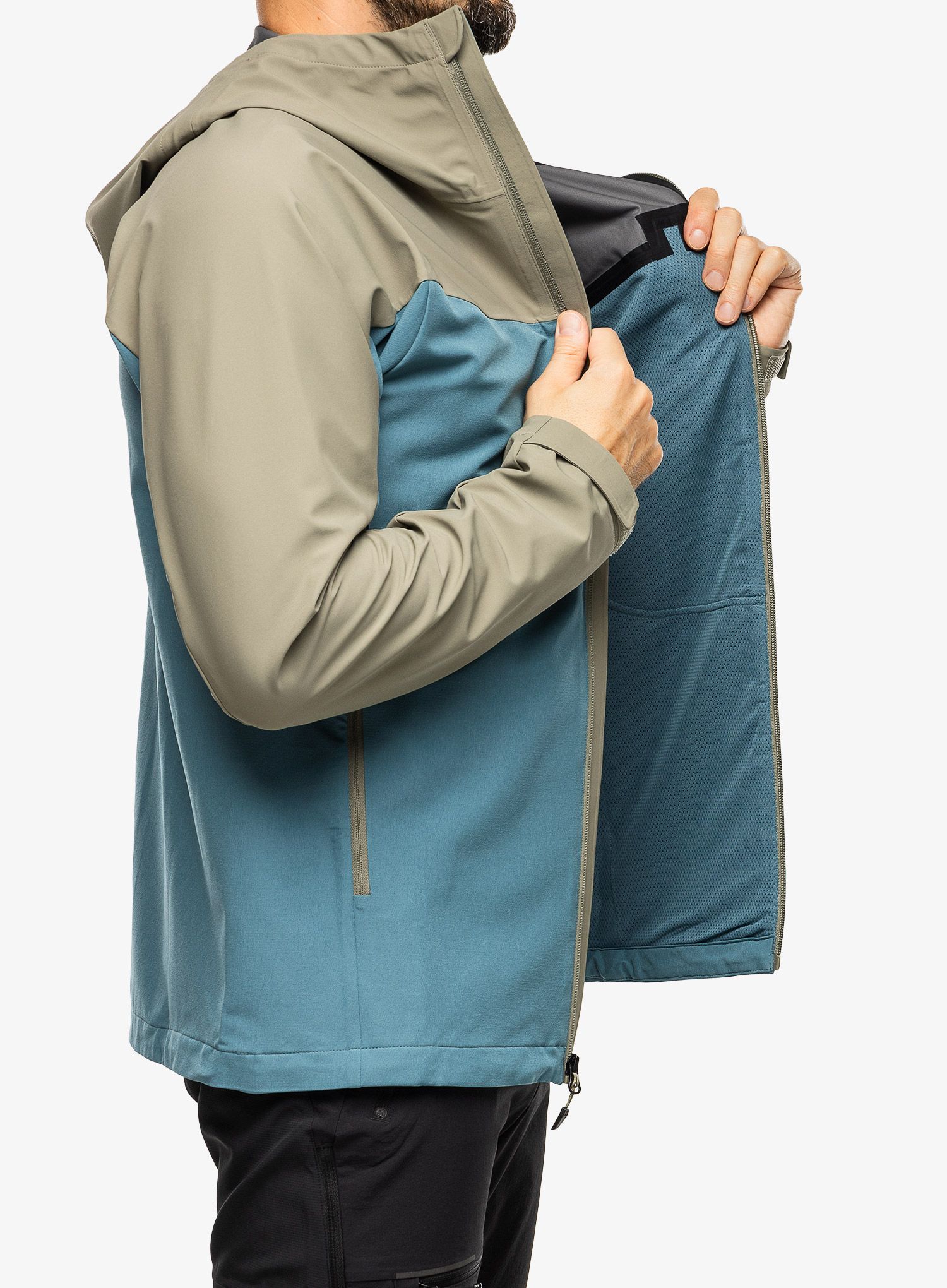 Softshell jakna Marmot ROM GORE-TEX Infinium Hoody - vetiver/moon river