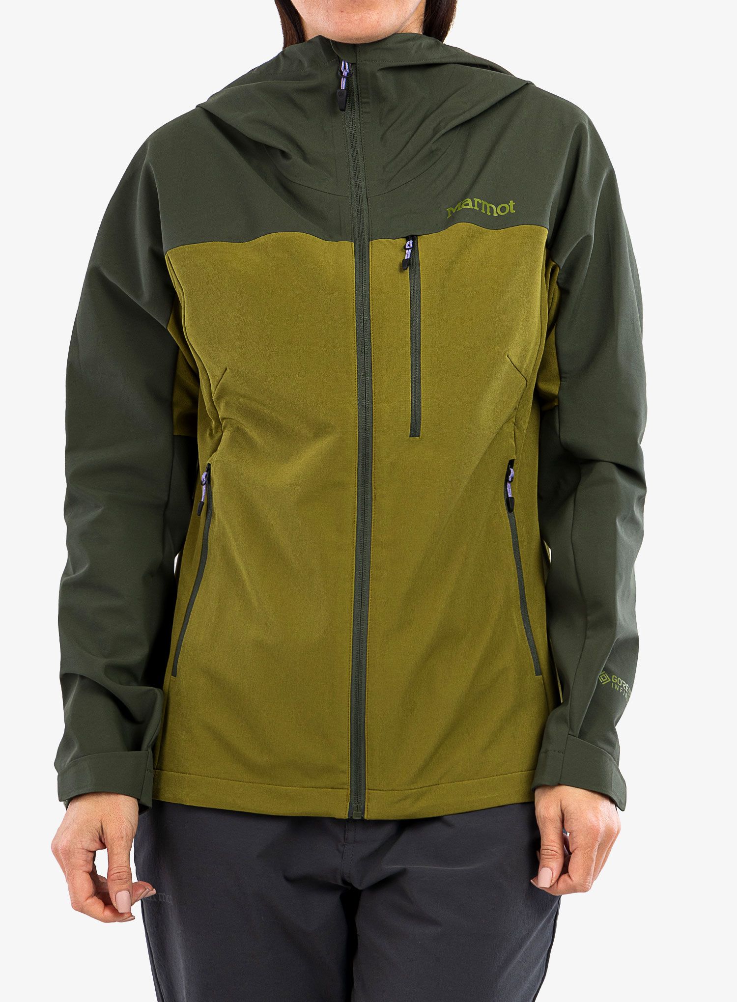 Ženska softshell jakna Marmot ROM Hoody - nori/military green