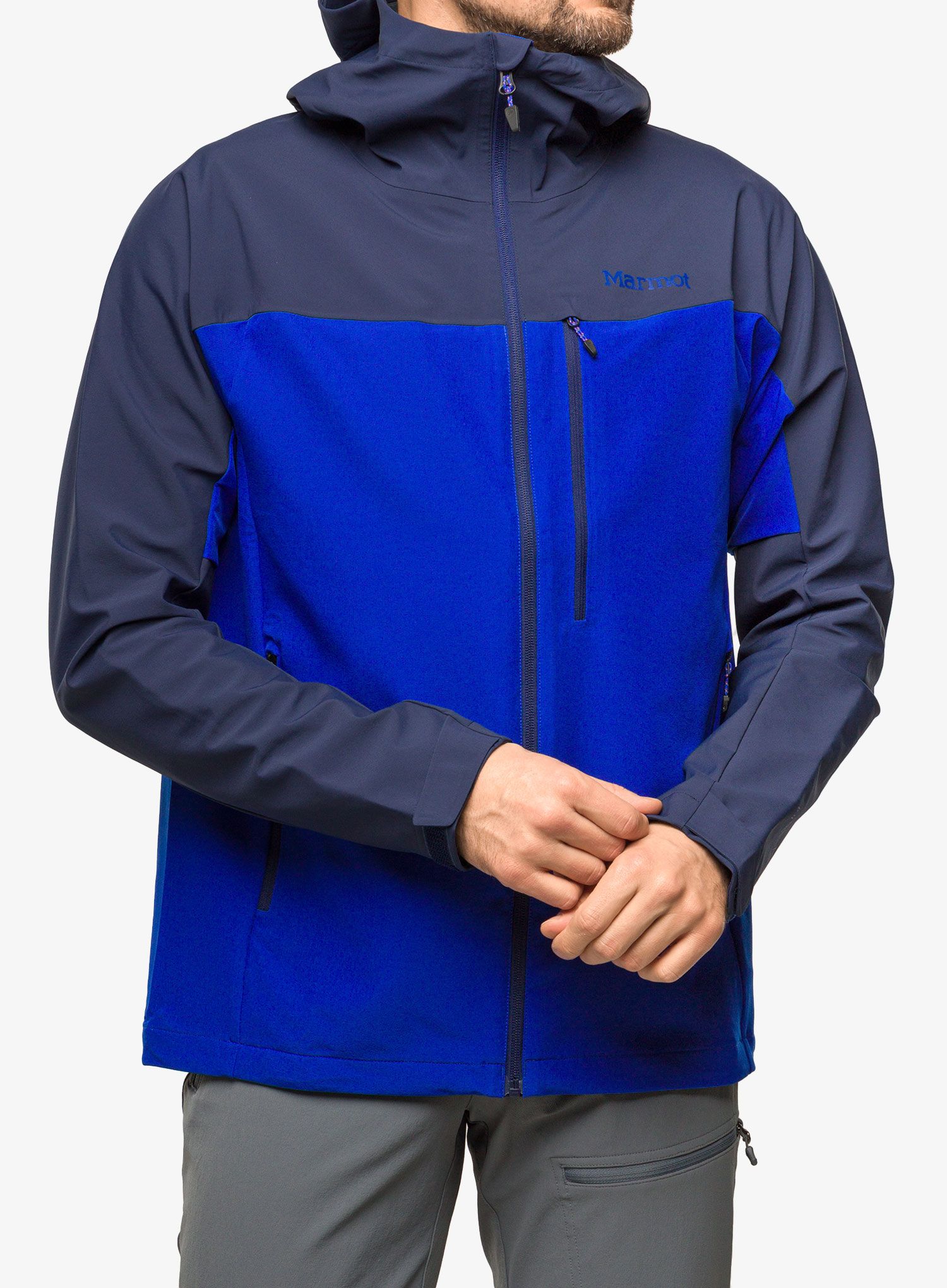 Softshell jakna Marmot ROM Hoody - dark azure/arctic navy