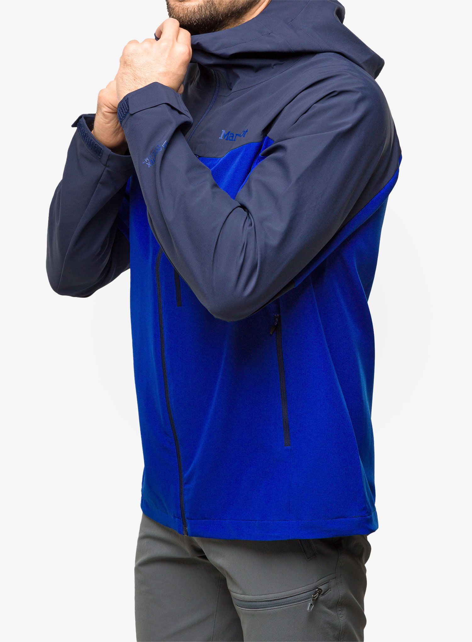 Softshell jakna Marmot ROM Hoody - dark azure/arctic navy