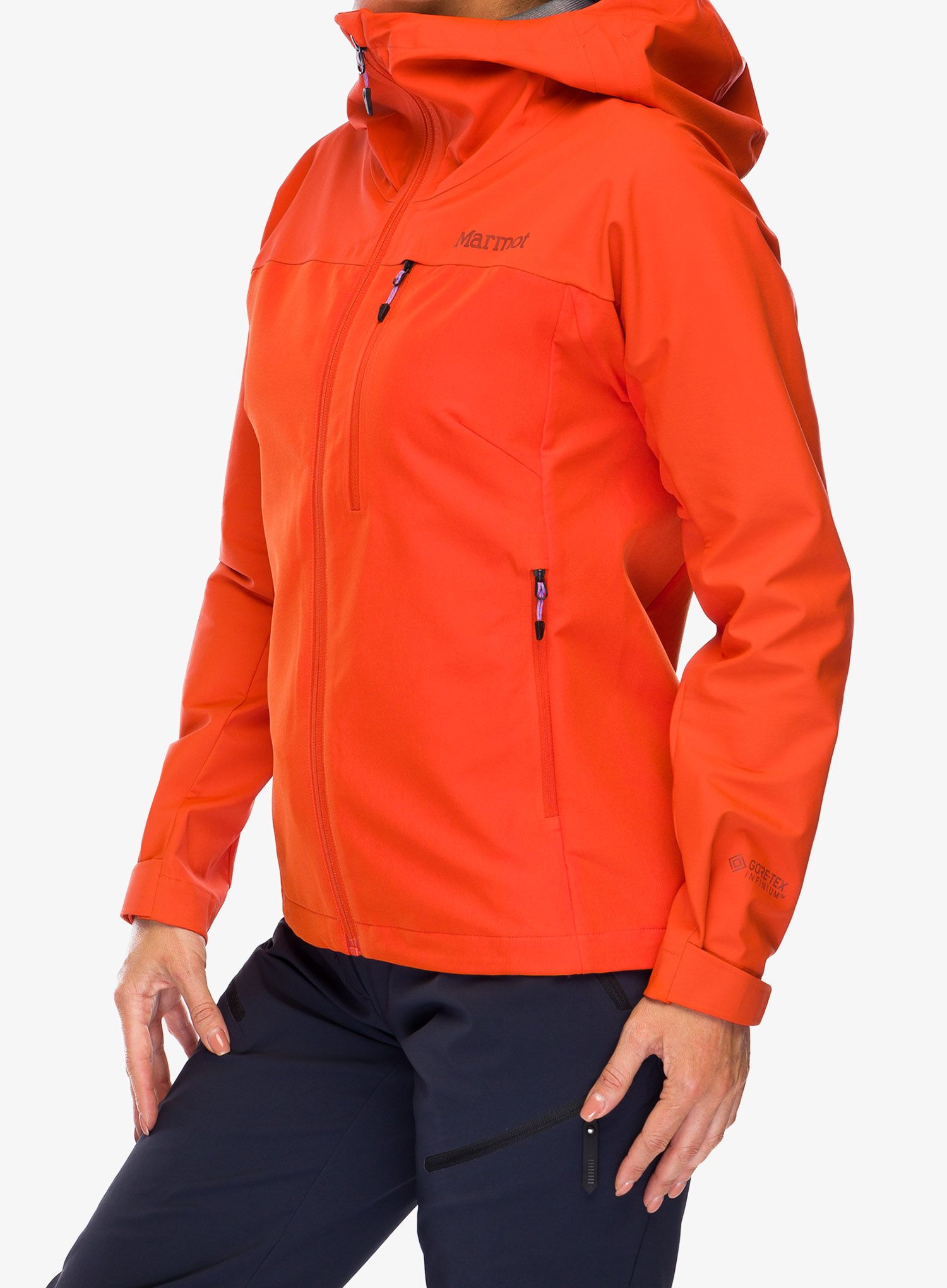 Ženska softshell jakna Marmot ROM Hoody - red sun