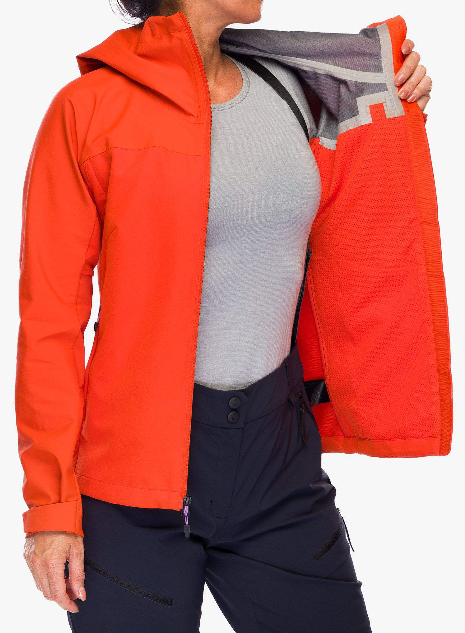 Ženska softshell jakna Marmot ROM Hoody - red sun