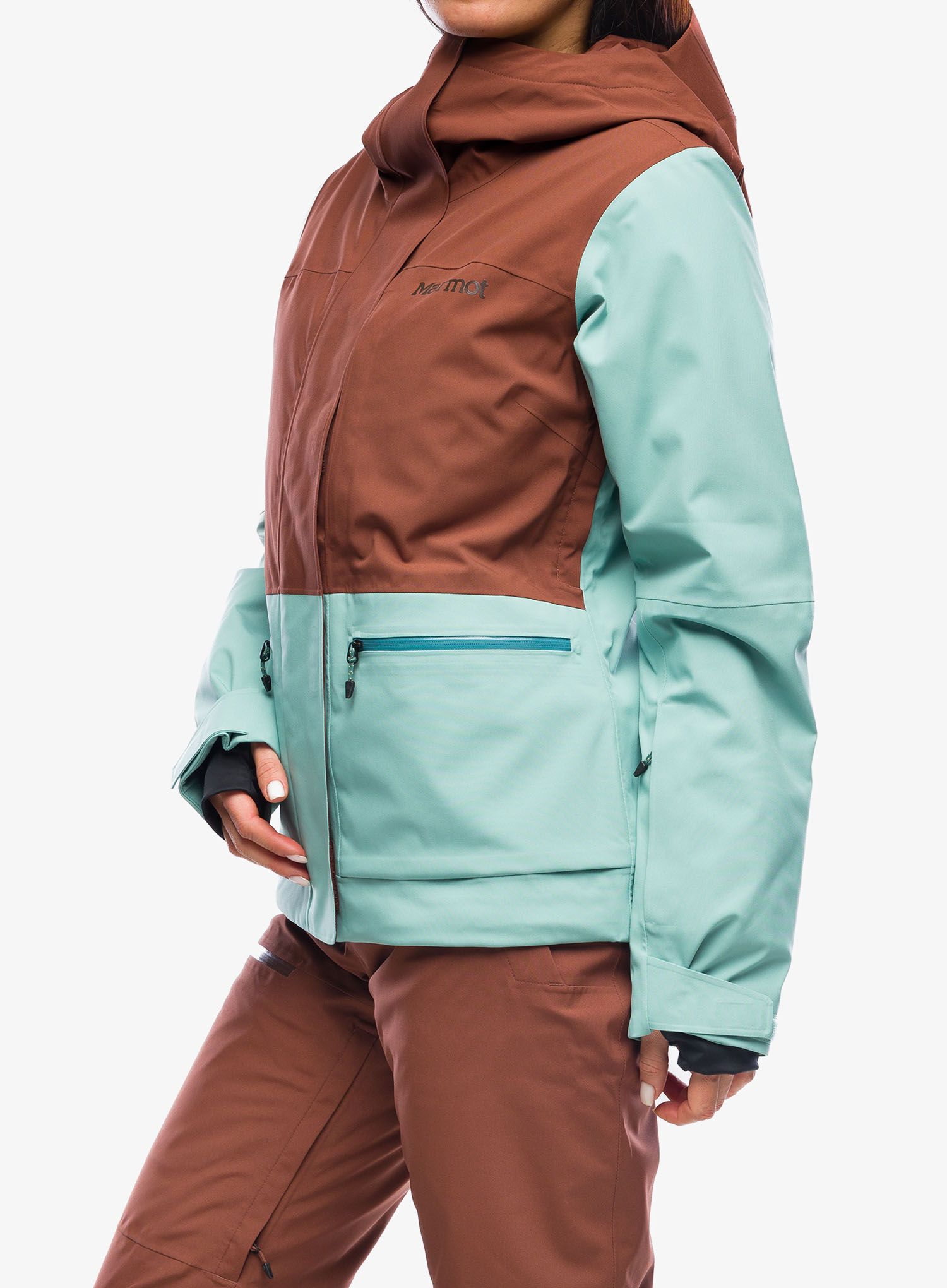 Ženska smučarska jakna Marmot Refuge Jacket - chocolate/blue agave