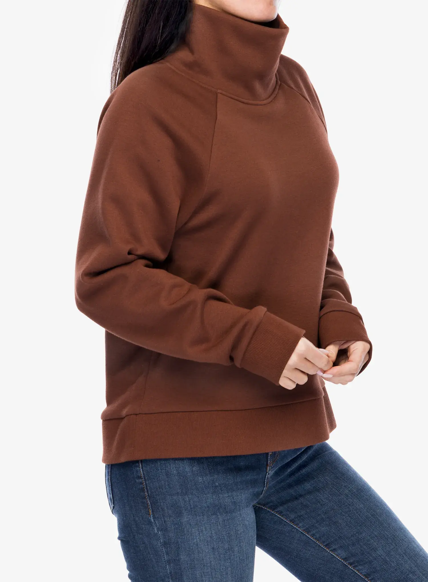 Ženska jopica Marmot Rowan Funnel Neck - chocolate