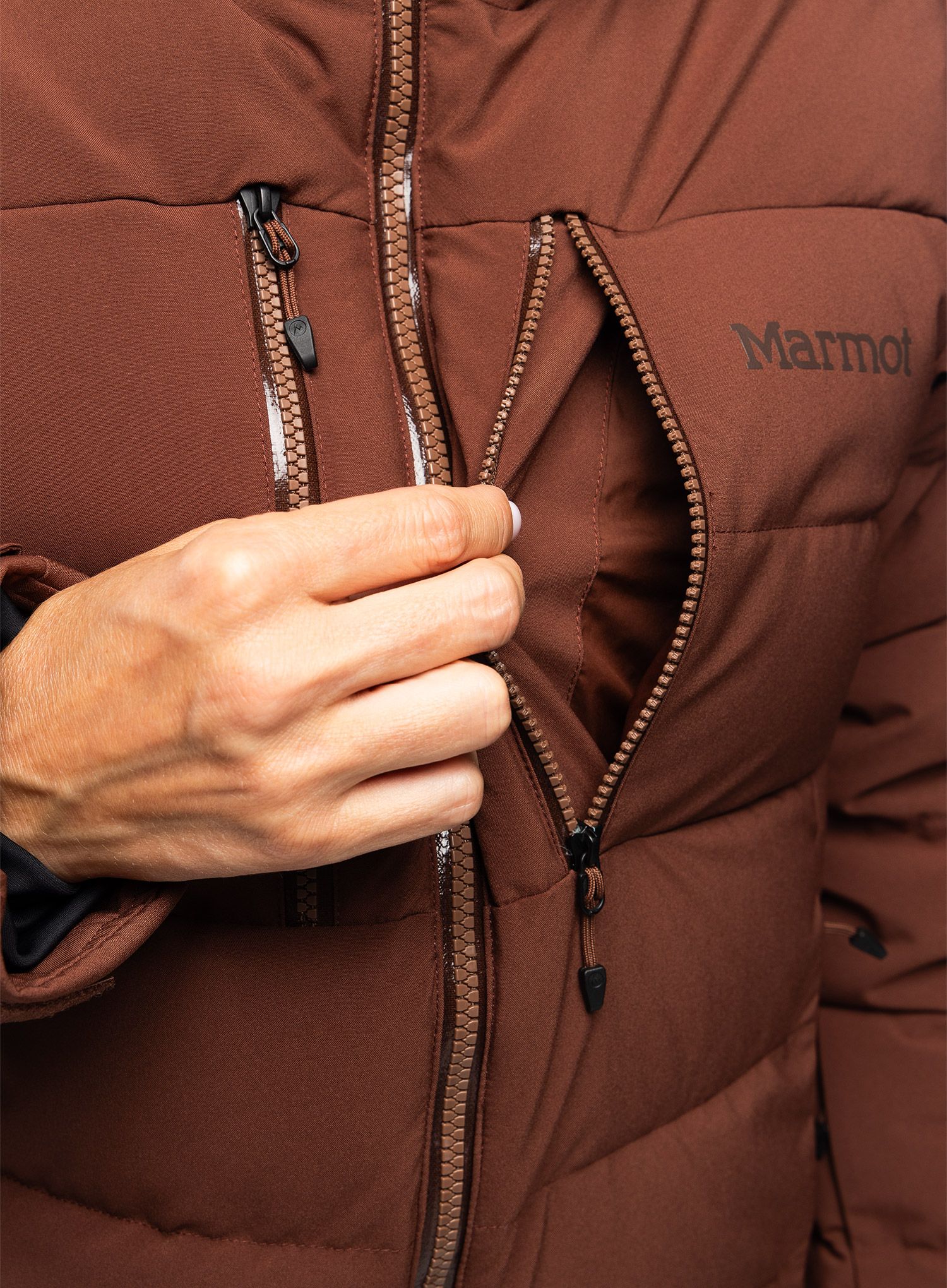 Ženska smučarska jakna Marmot Slingshot Jacket - chocolate