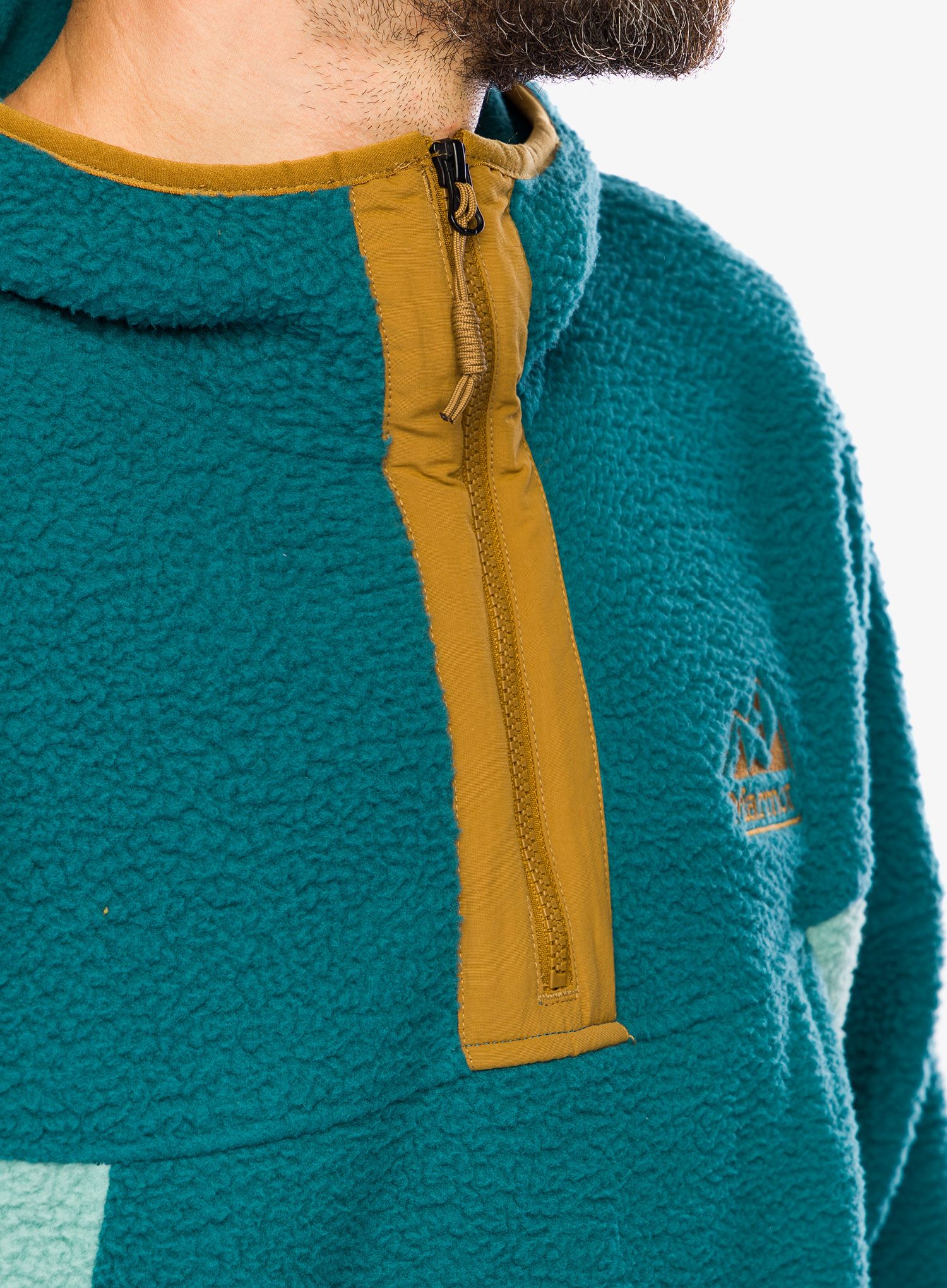 Flis Marmot Super Aros Fleece Hoodie - dark jungle/blue agave/hazel