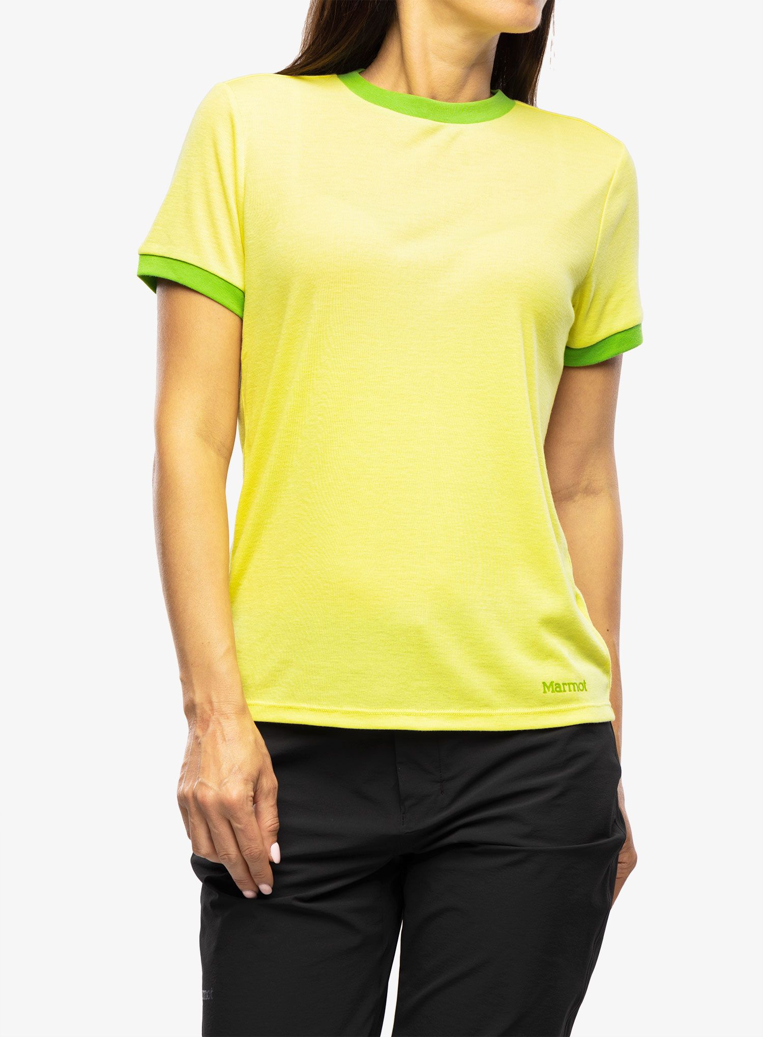 Ženska športna majica Marmot Switchback SS - light yellow/kiwi