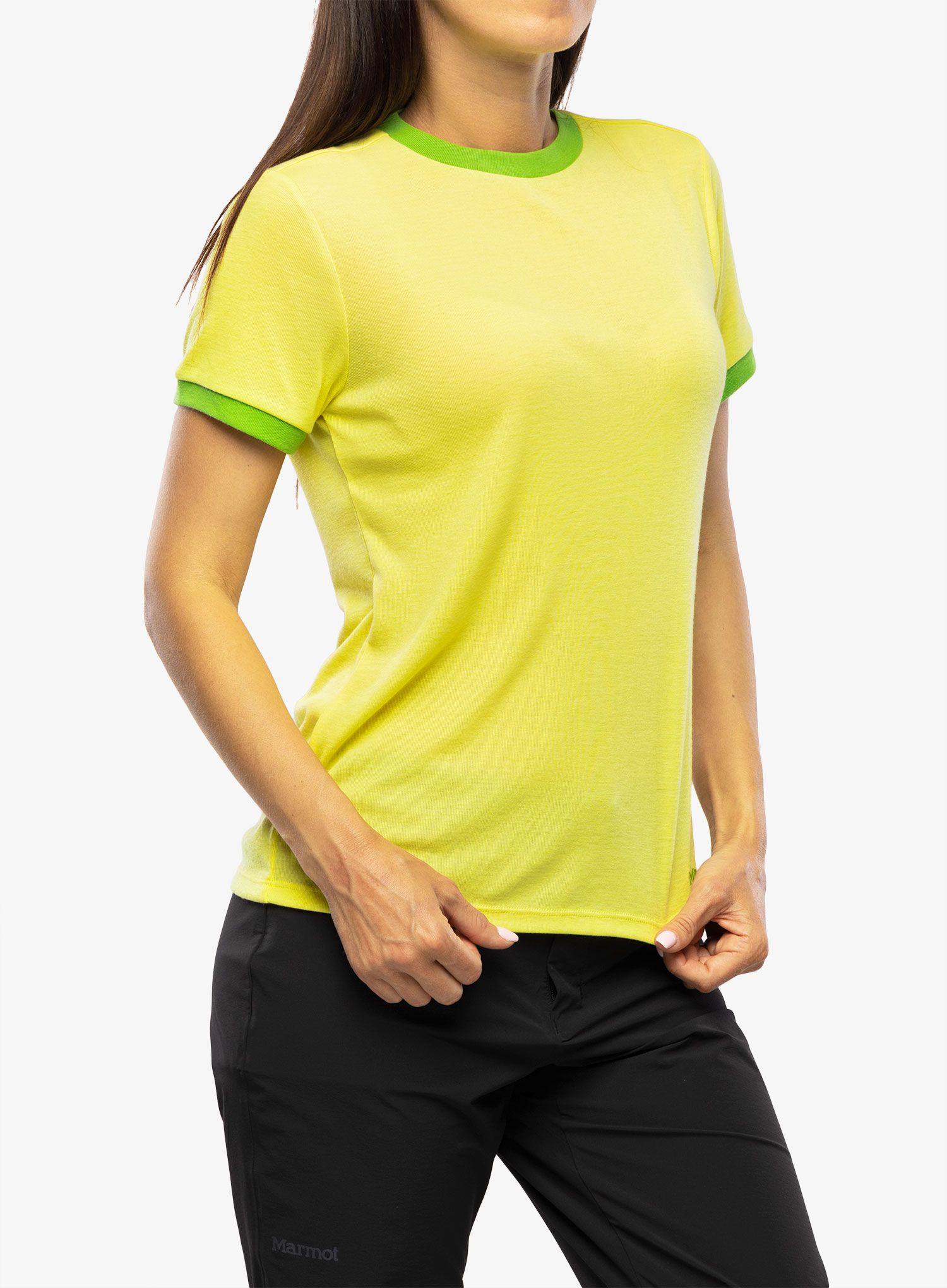 Ženska športna majica Marmot Switchback SS - light yellow/kiwi