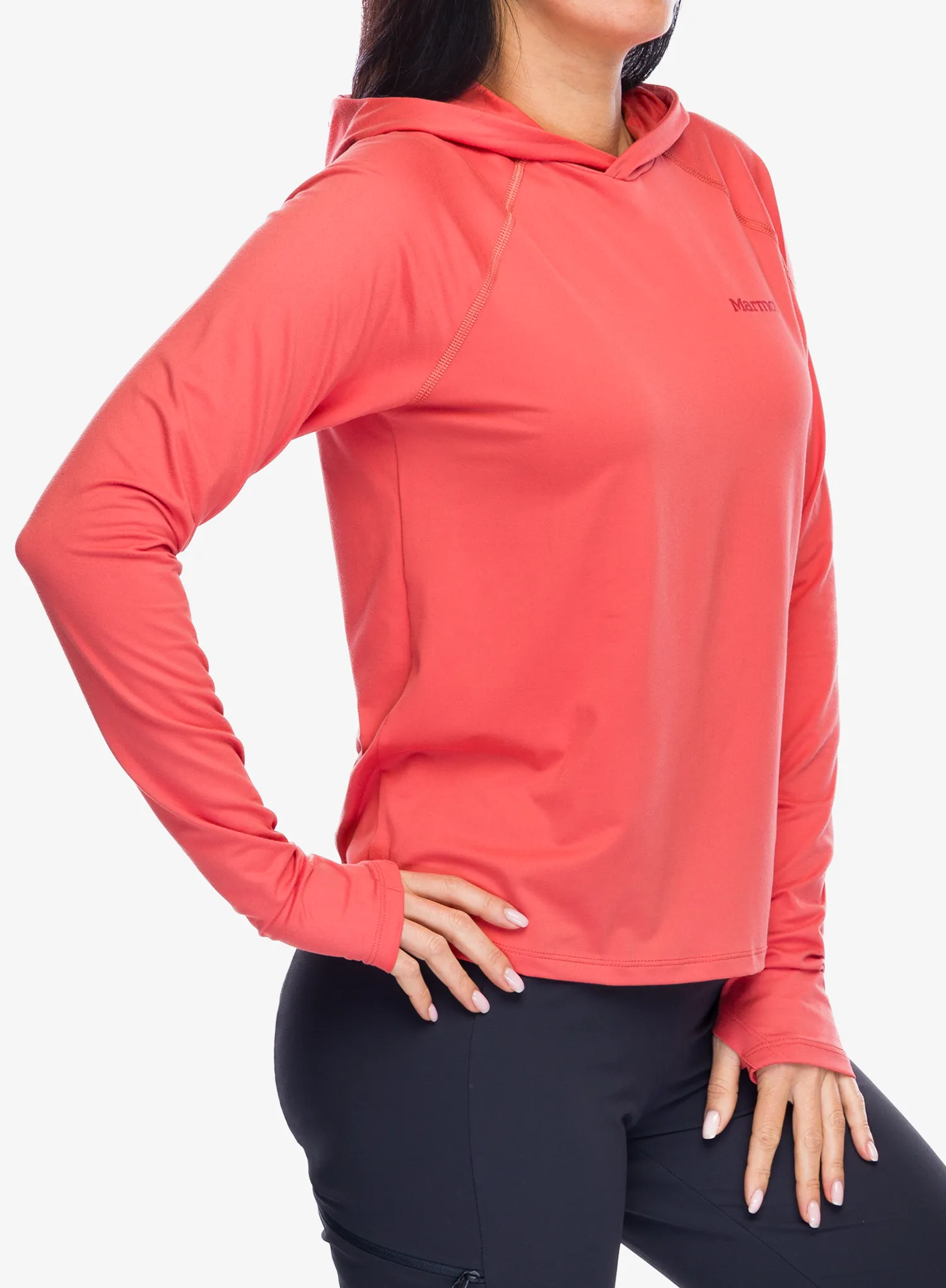 Ženska jopa s kapuco Marmot Windridge Hoody - grapefruit