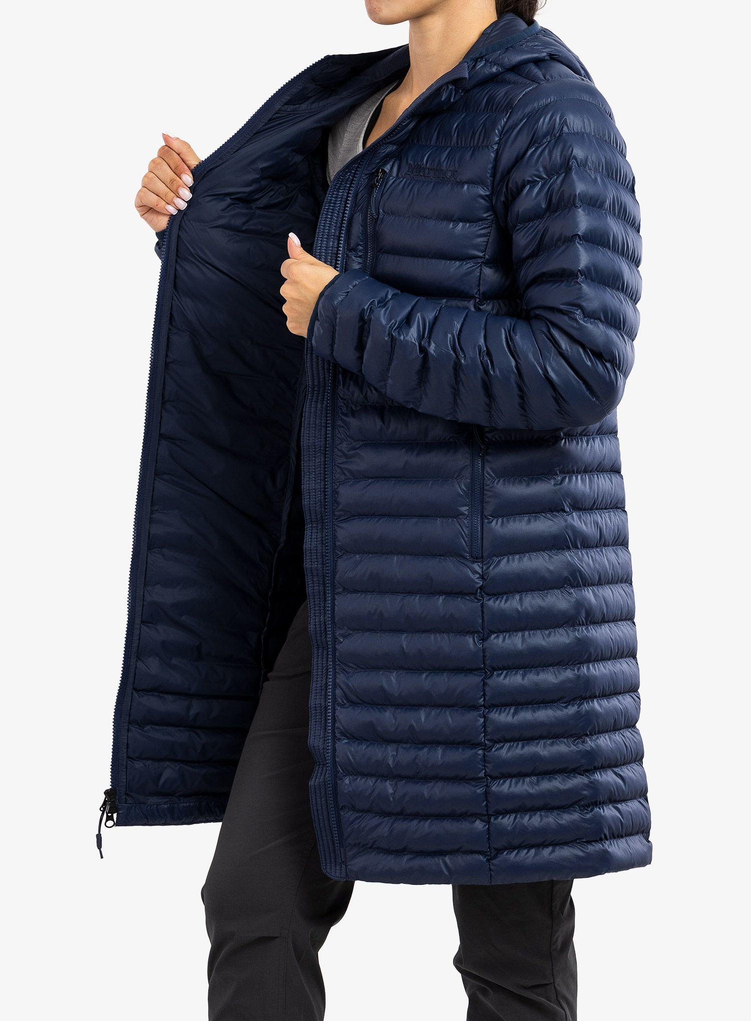 Ženski plašč Marmot Echo Featherless Long Jacket - arctic navy shiny