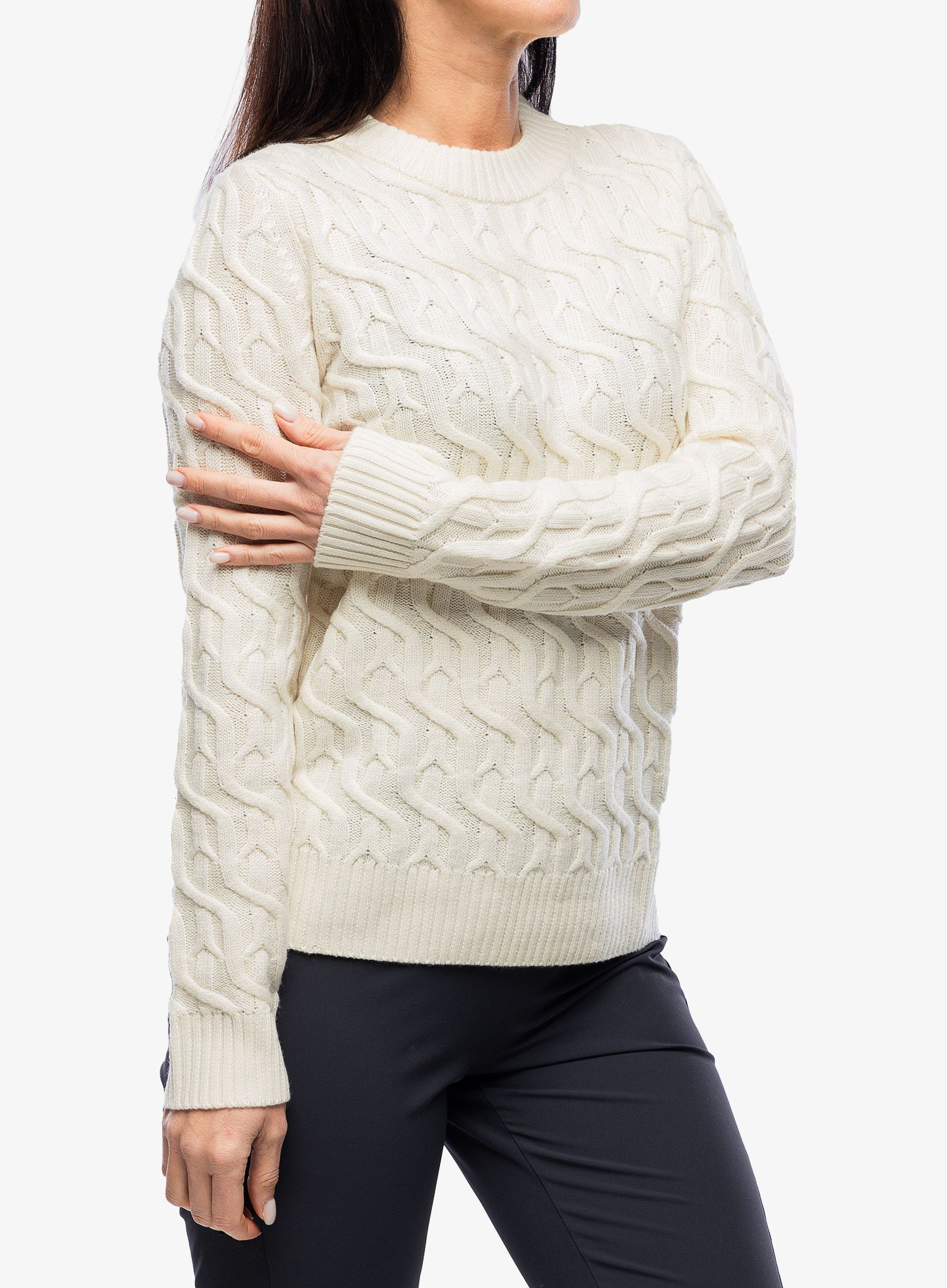 Ženski pulover Icebreaker Merino Cable Knit Crewe Sweater - undyed