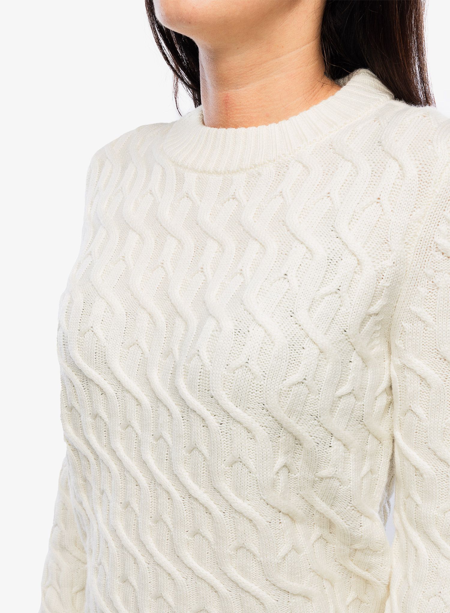 Ženski pulover Icebreaker Merino Cable Knit Crewe Sweater - undyed