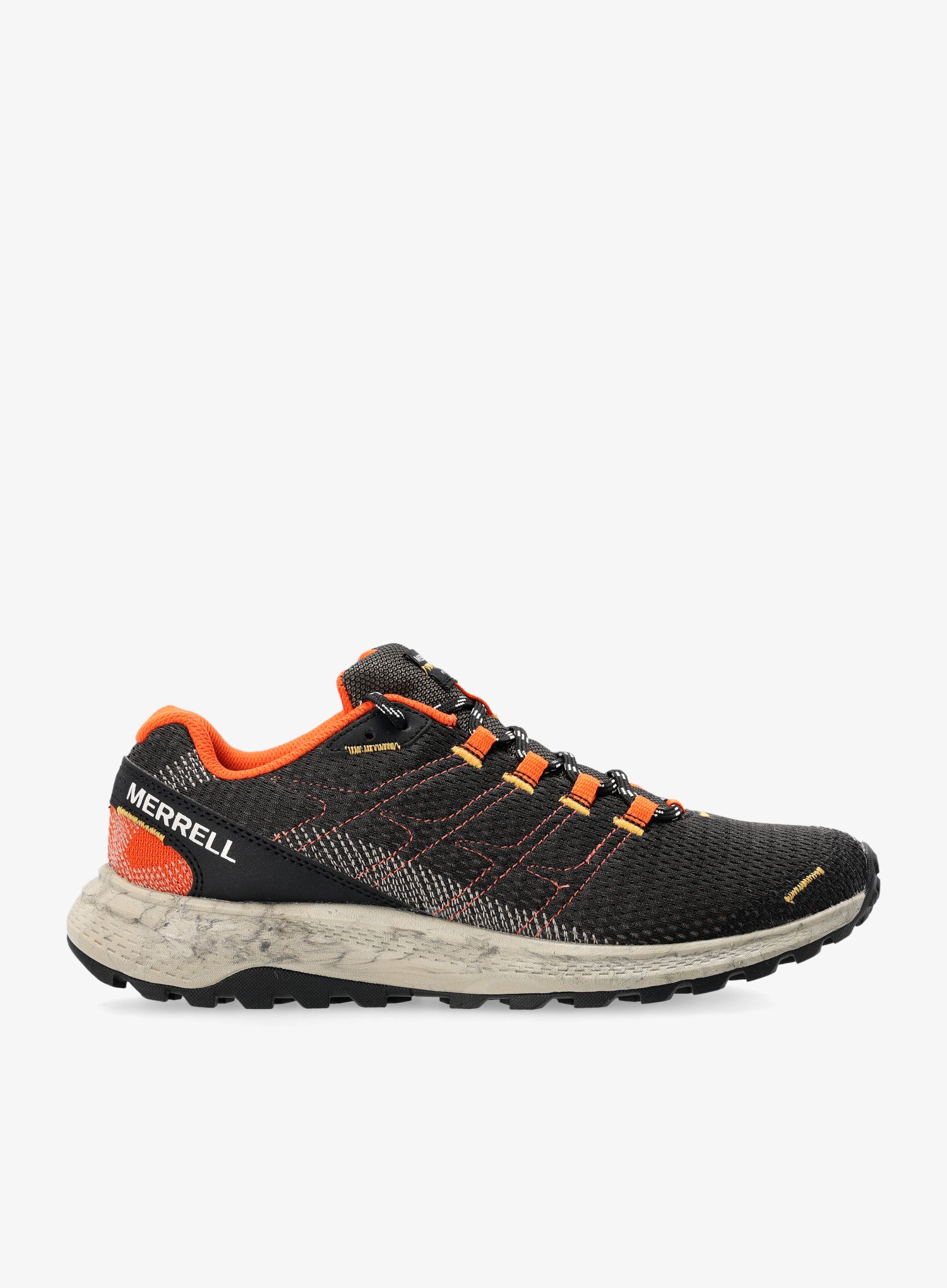 Moški tekaški čevlji Merrell Fly Strike - black/tangerine