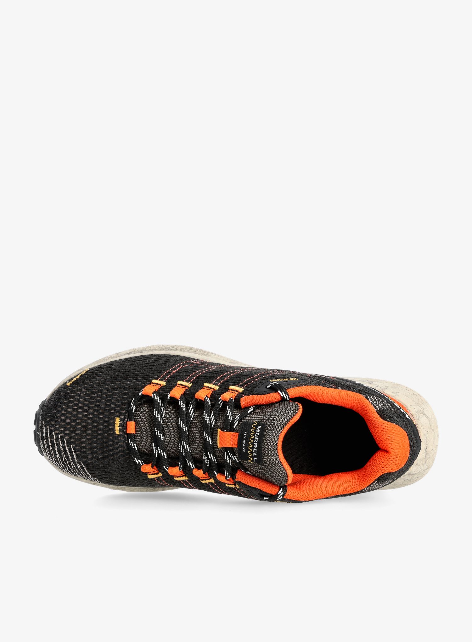 Moški tekaški čevlji Merrell Fly Strike - black/tangerine