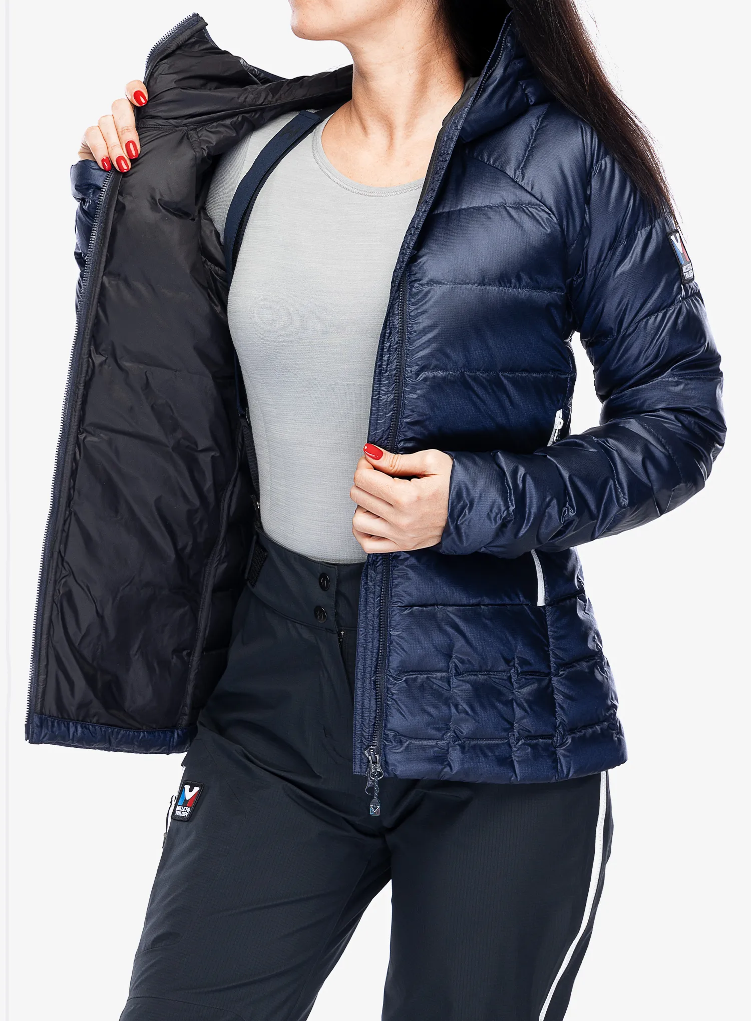 Ženska puhovka Millet Trilogy Icon Down Hooded - saphir