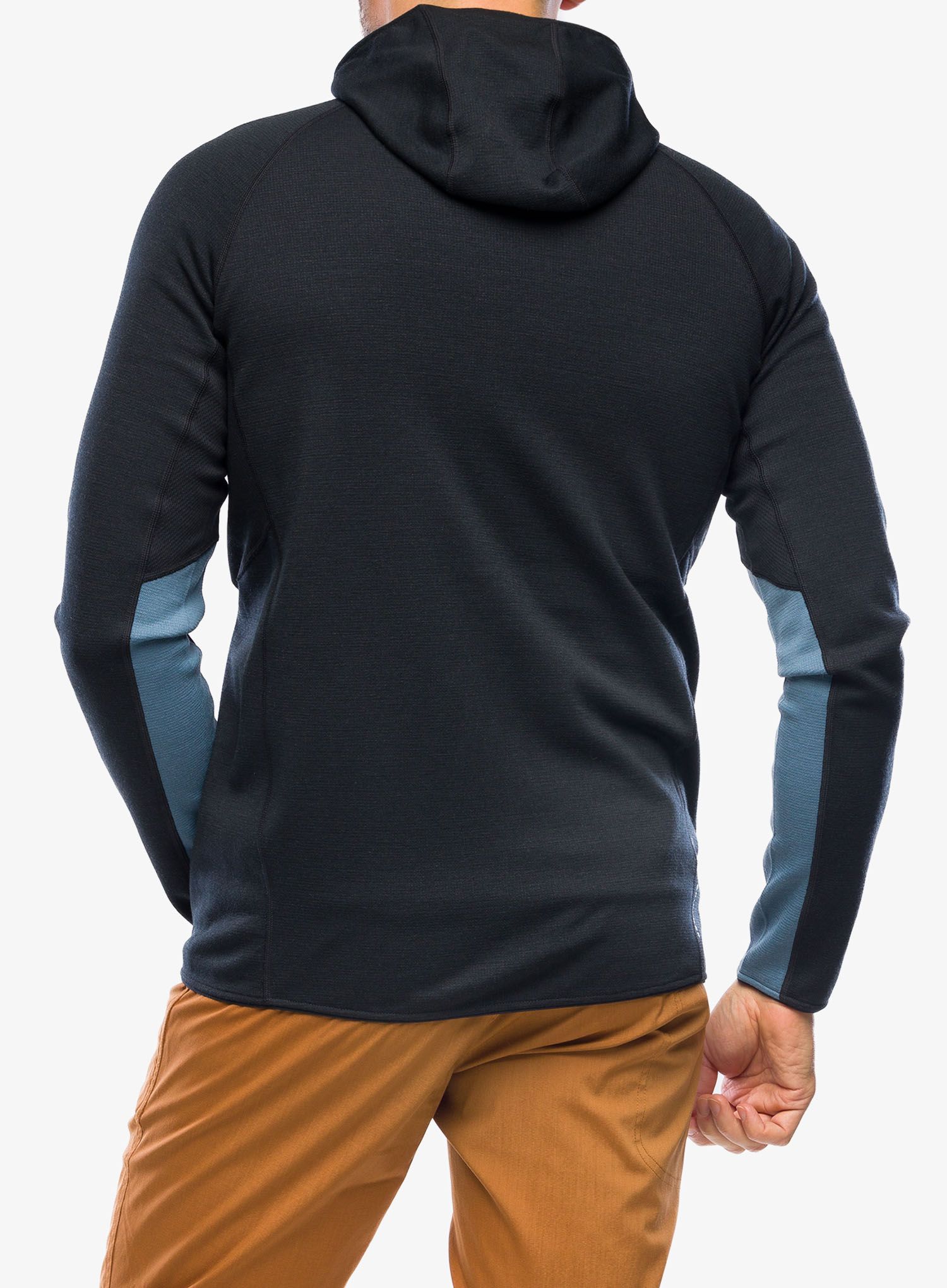 Flis Mons Royale Approach Merino Shift Fleece Hood - blue slate/black