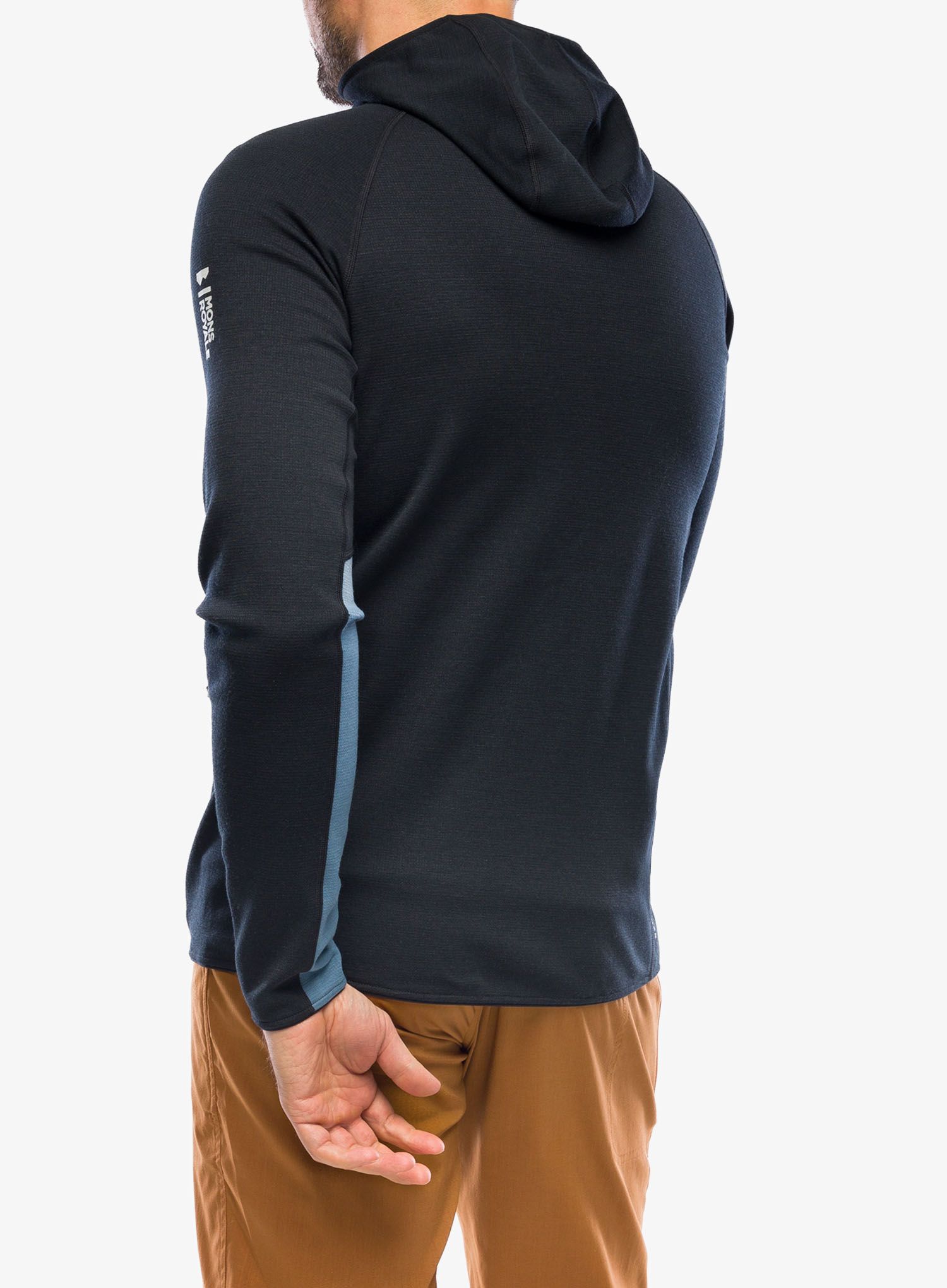 Flis Mons Royale Approach Merino Shift Fleece Hood - blue slate/black
