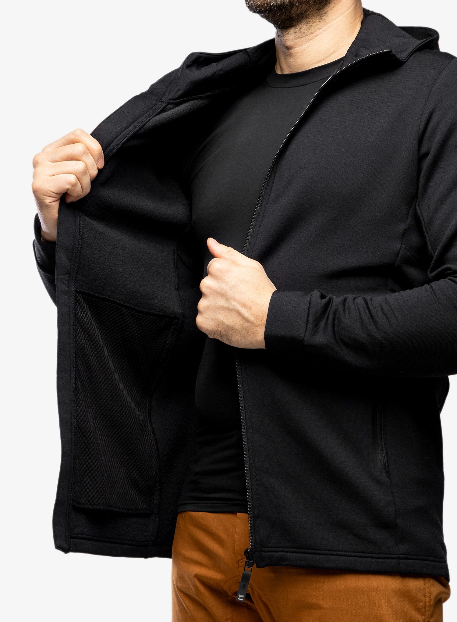 Flis Mons Royale Arcadia Merino Fleece Hoody - black