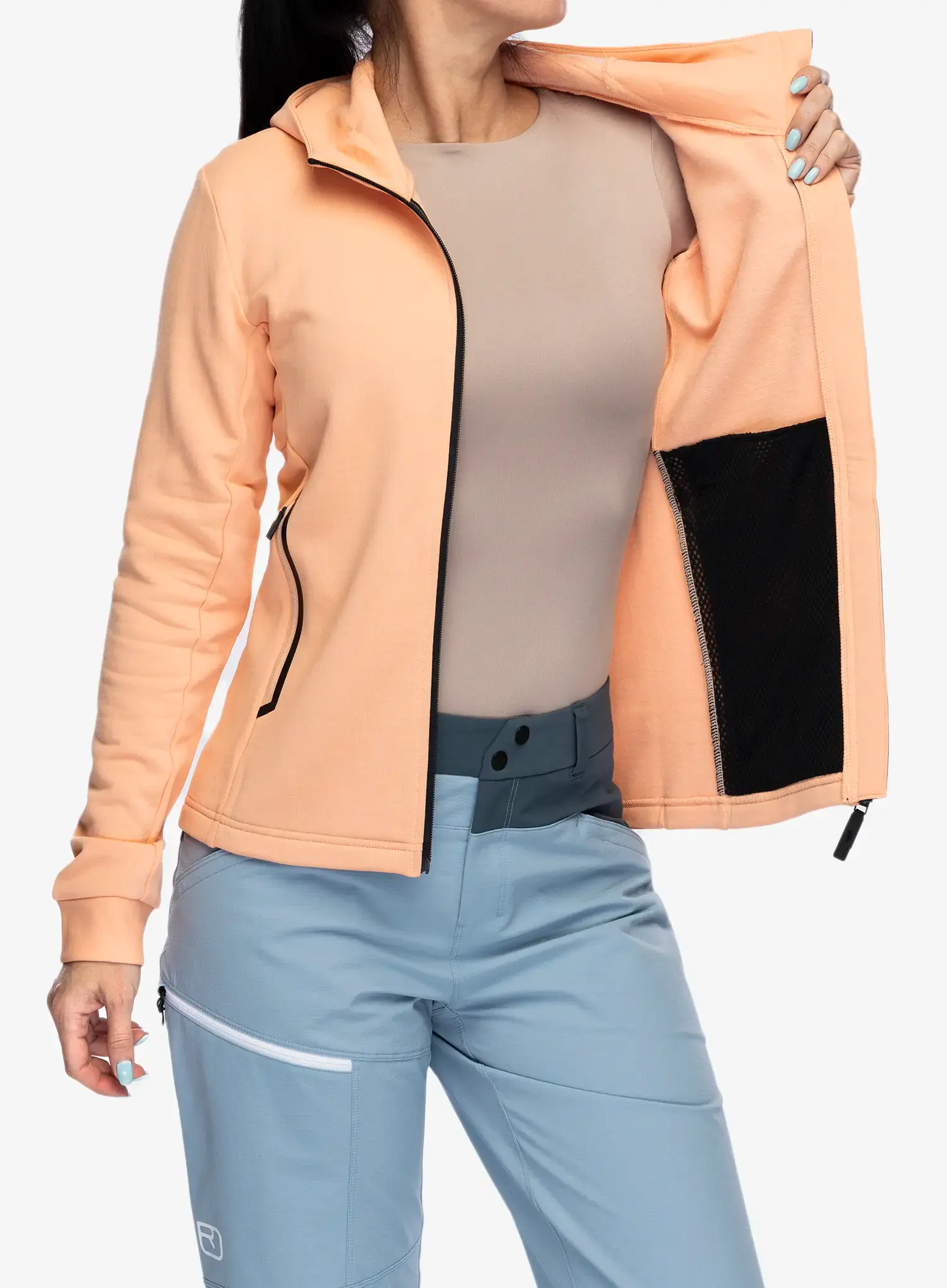 Ženska jopica Mons Royale Arcadia Merino Fleece Hoody - melon