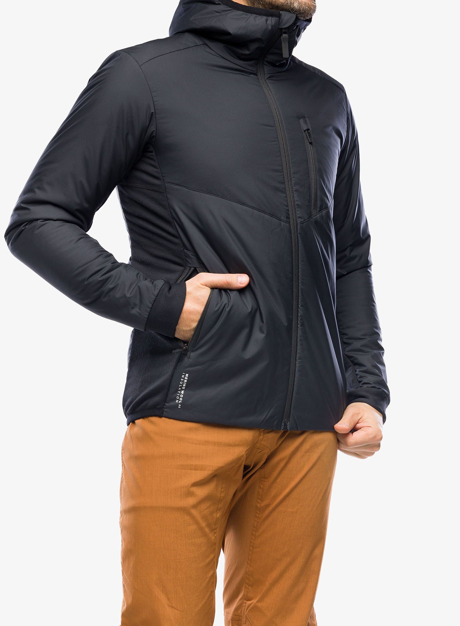 Sintetična jakna Mons Royale Arete Wool Insulation Hood - black